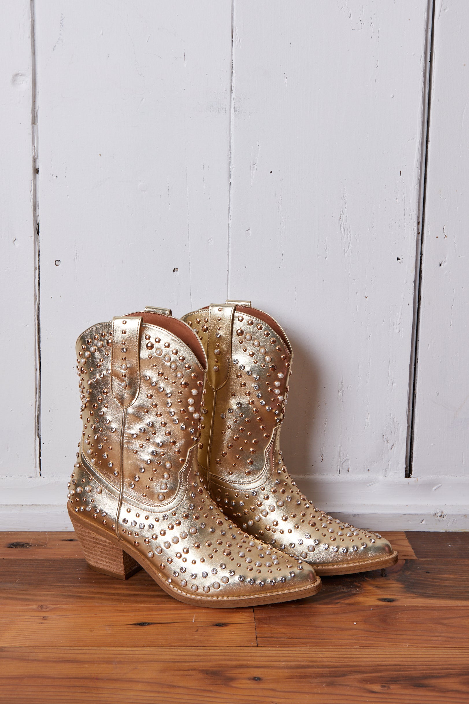 GOLD STUD COWBOY BOOTS
