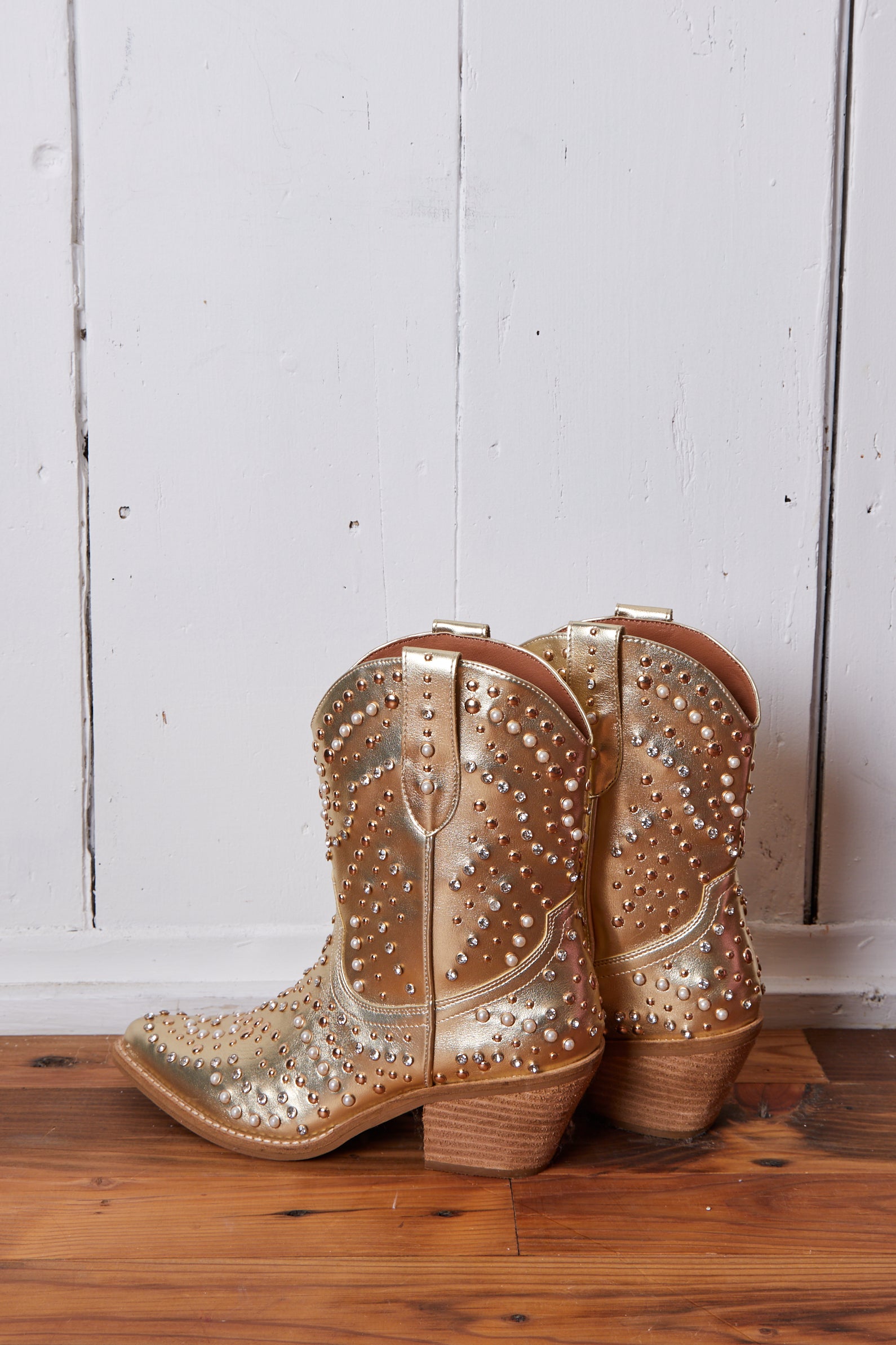 GOLD STUD COWBOY BOOTS