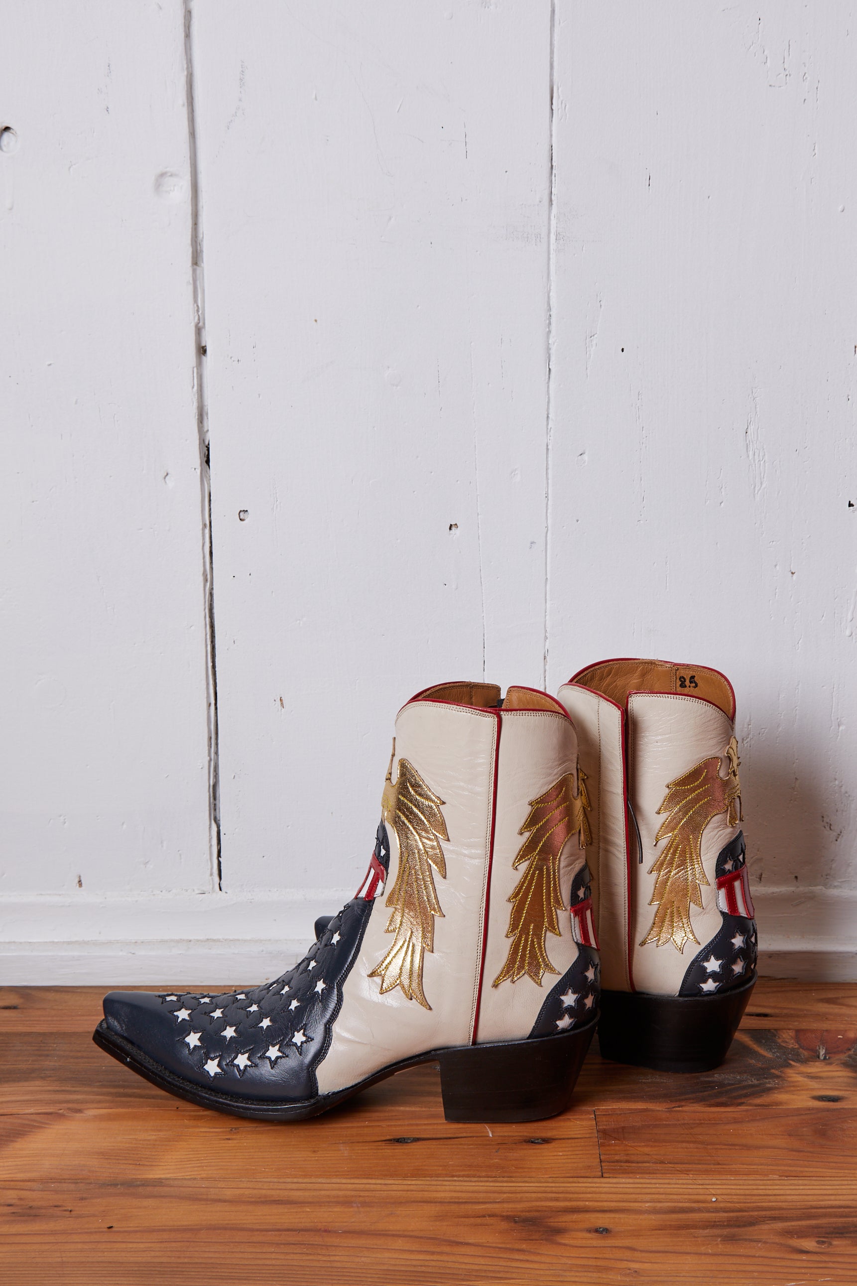 BACK ATTHE RANCH STARS AND STRIPES ANKLE ZIPPER COWBOY BOOTS