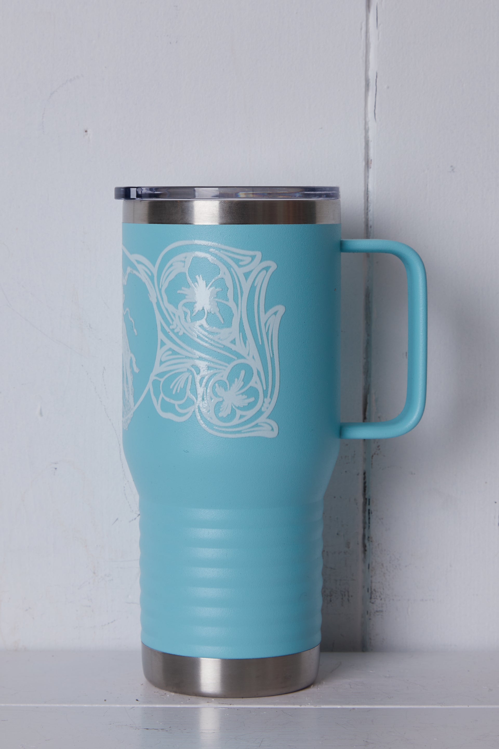 LlGHT BLUE WESTERN RODEO TUMBLER