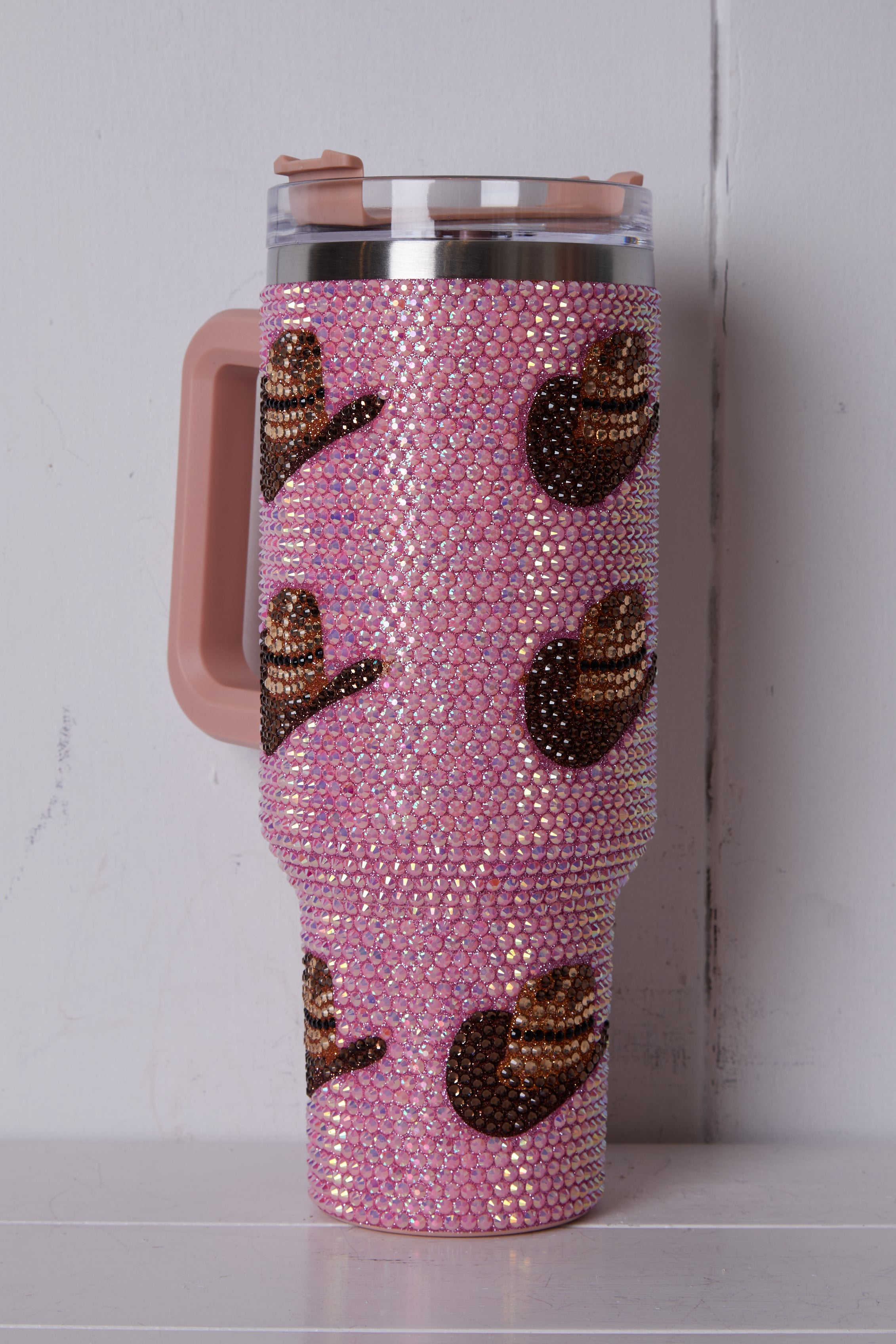 PINK RHINESTONE COWBOY HAT TUMBLER