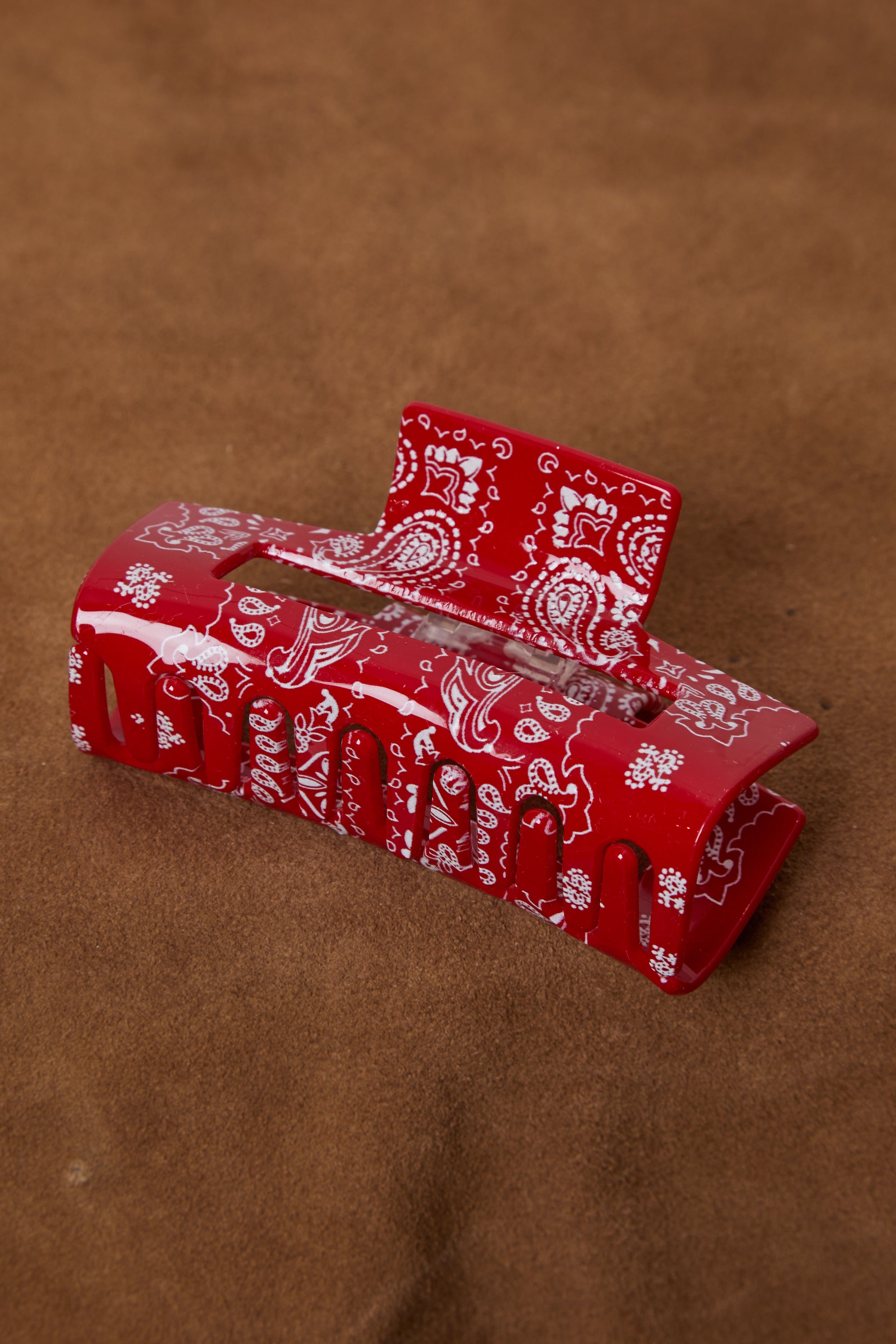 RED BANDANA HAIR CLIP