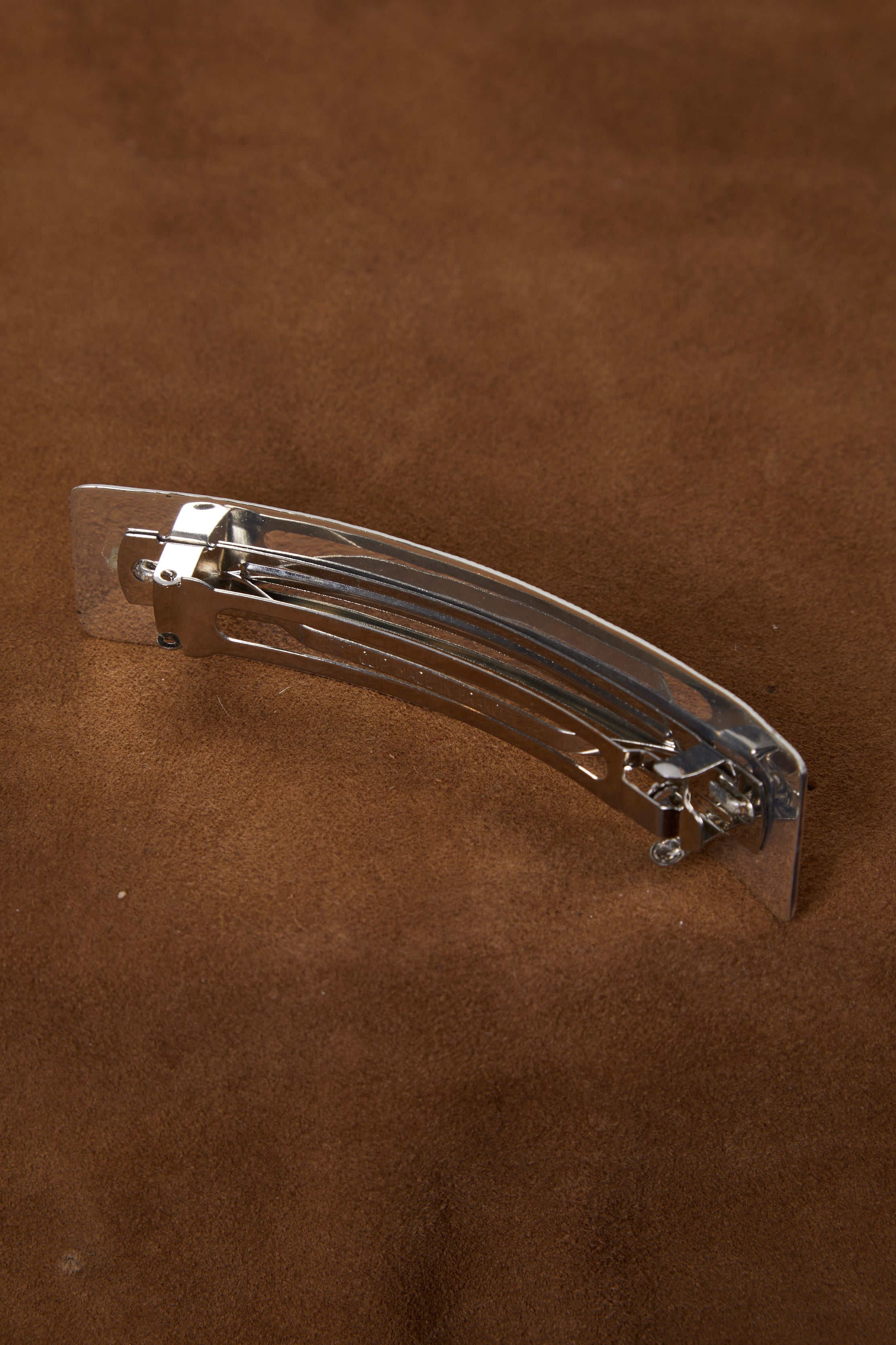 WESTERN SILVER RECTANGLE BARETTE