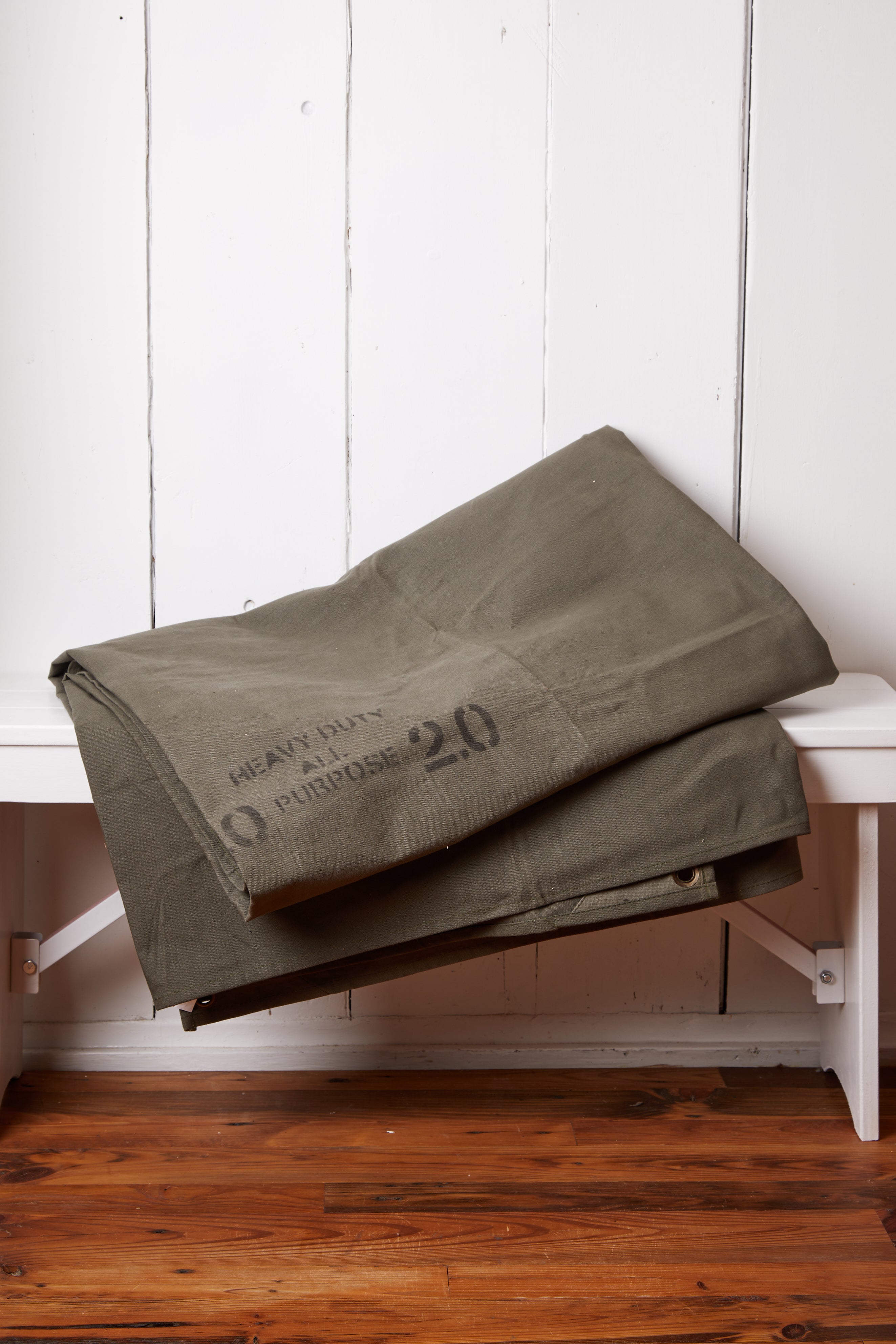 OLIVE WAXED CANVAS TENT MAT 2.0 x 2.0