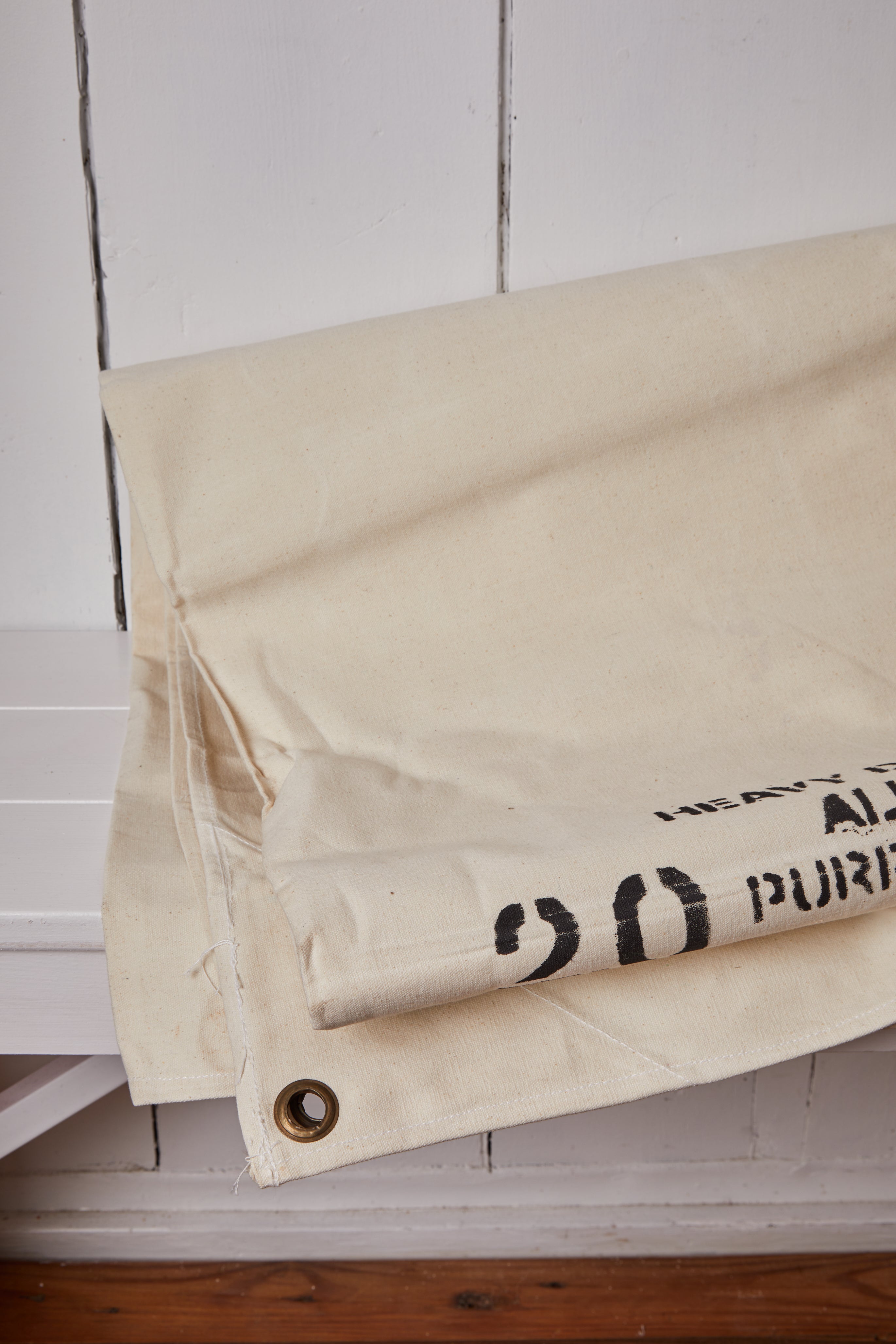 OFF WHITE WAXED CANVAS TENT MAT 2.0 x 2.0