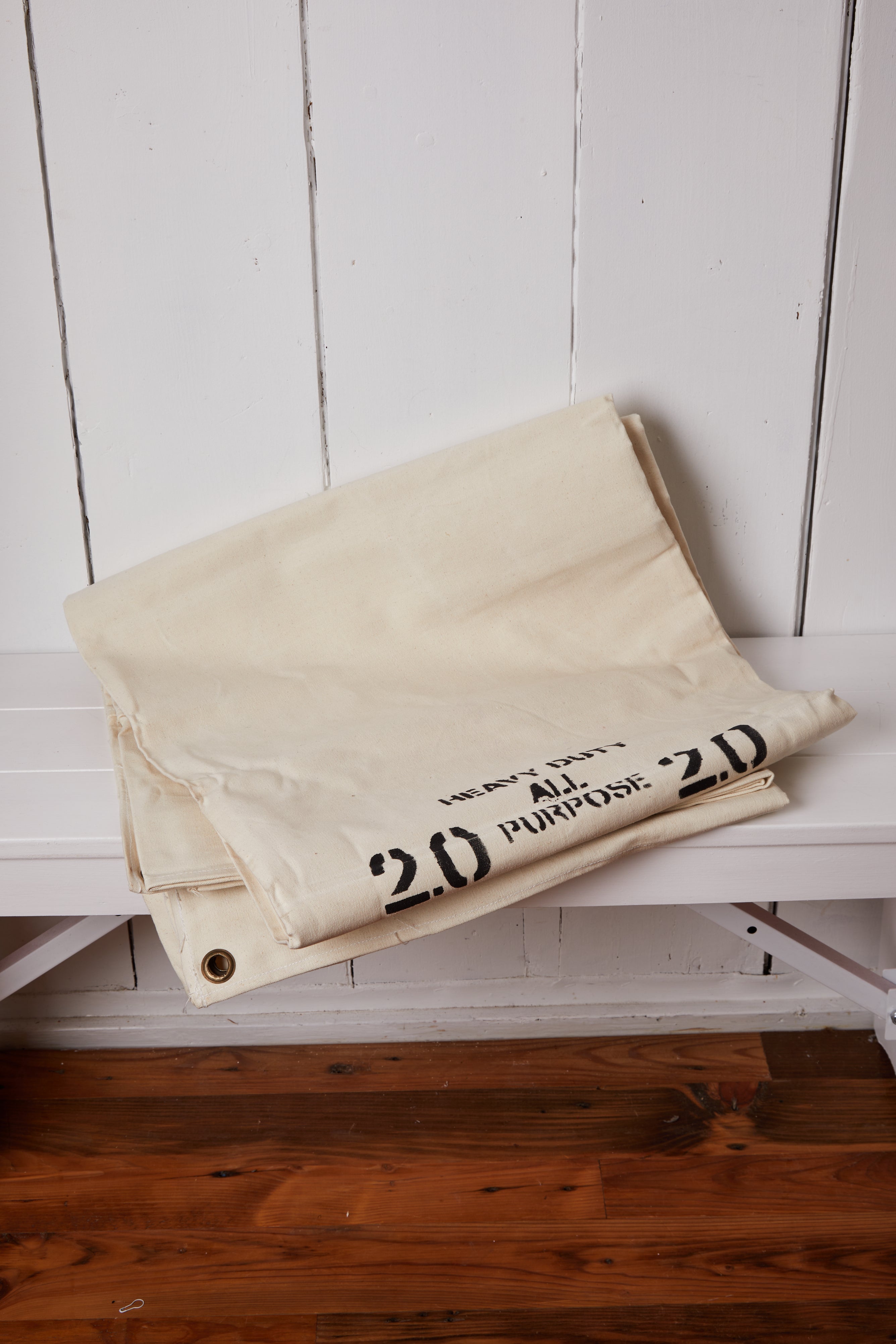 OFF WHITE WAXED CANVAS TENT MAT 2.0 x 2.0