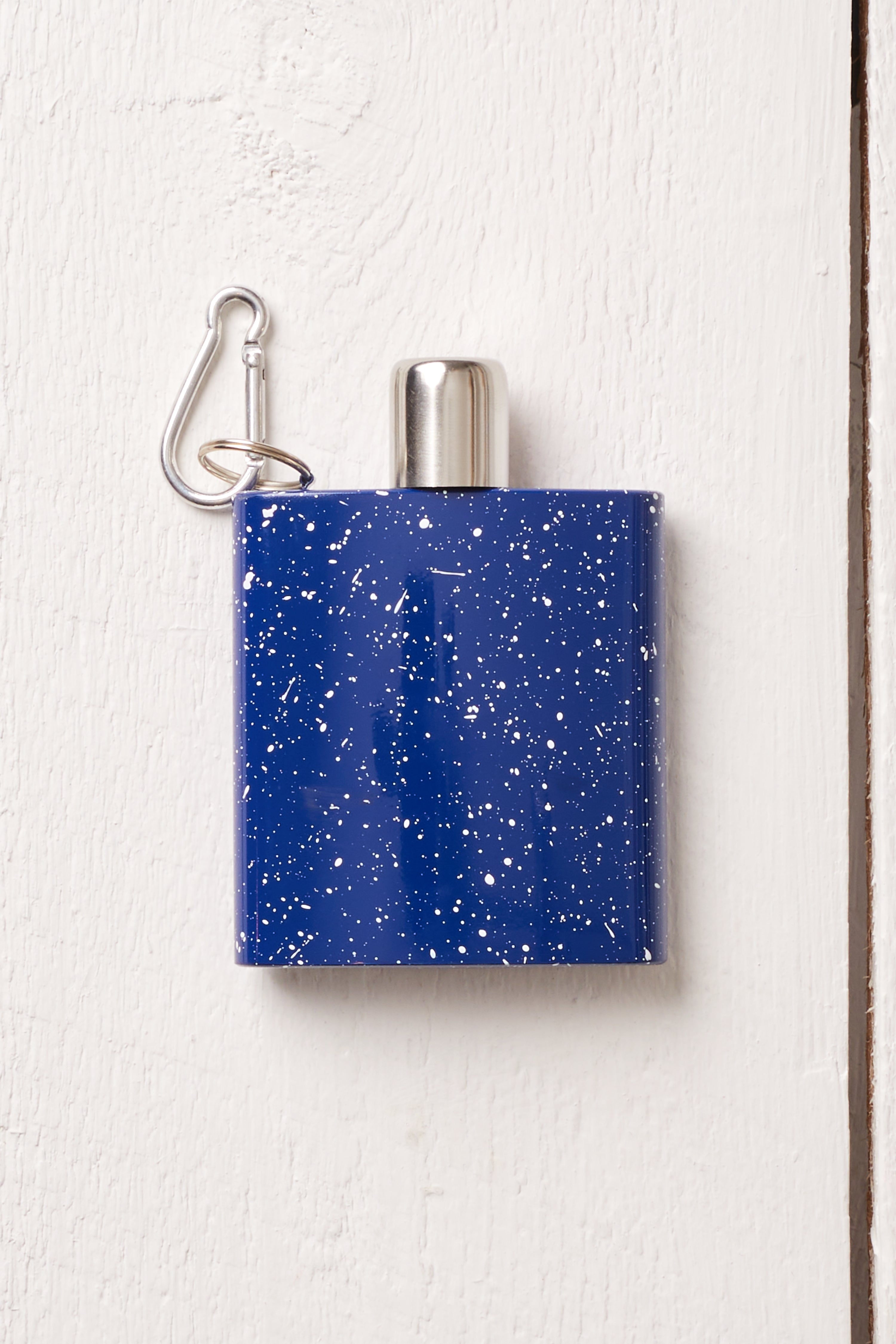 BLUE ENAMEL CAMPING FLASK