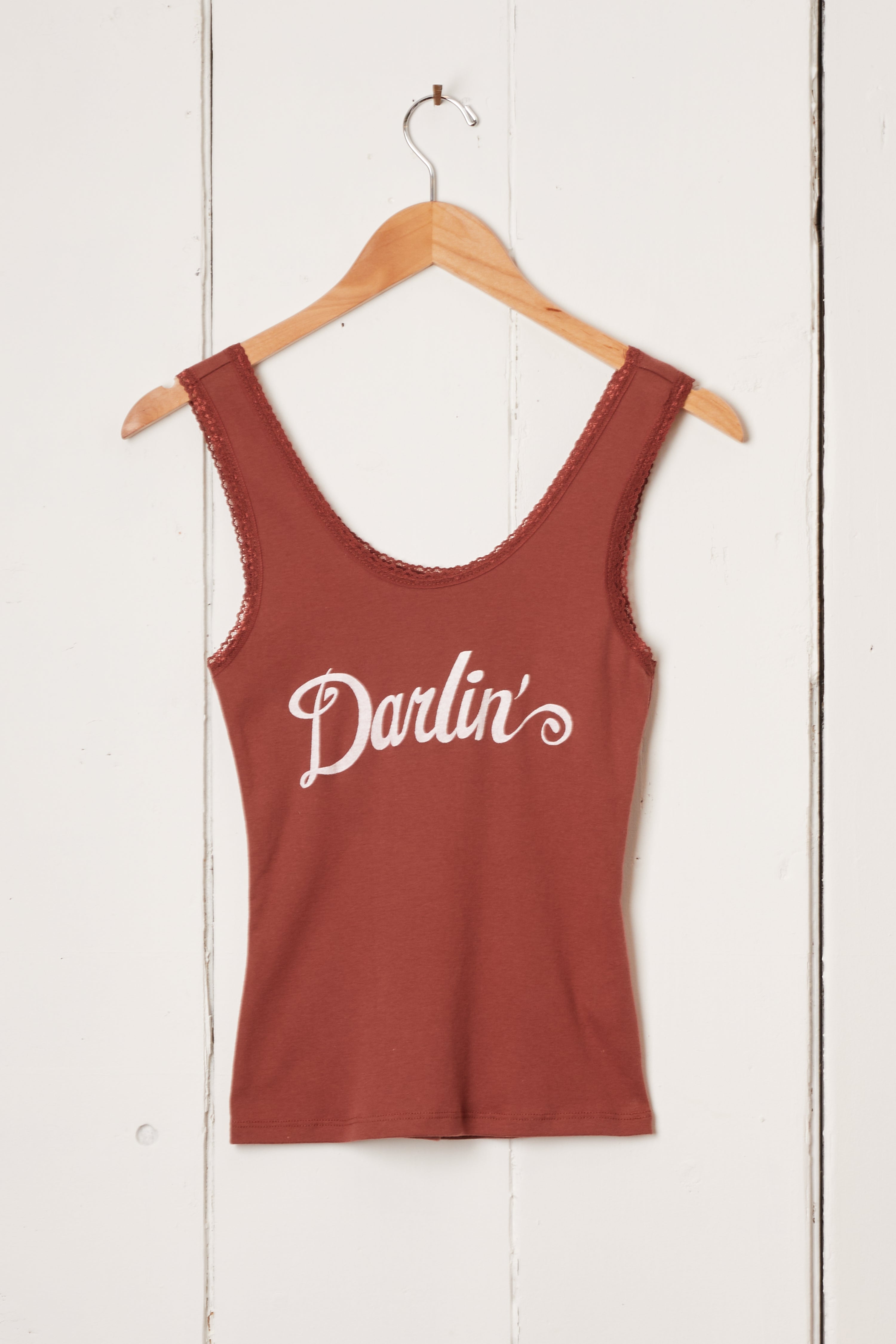 DARLIN LACE TANK - RUST