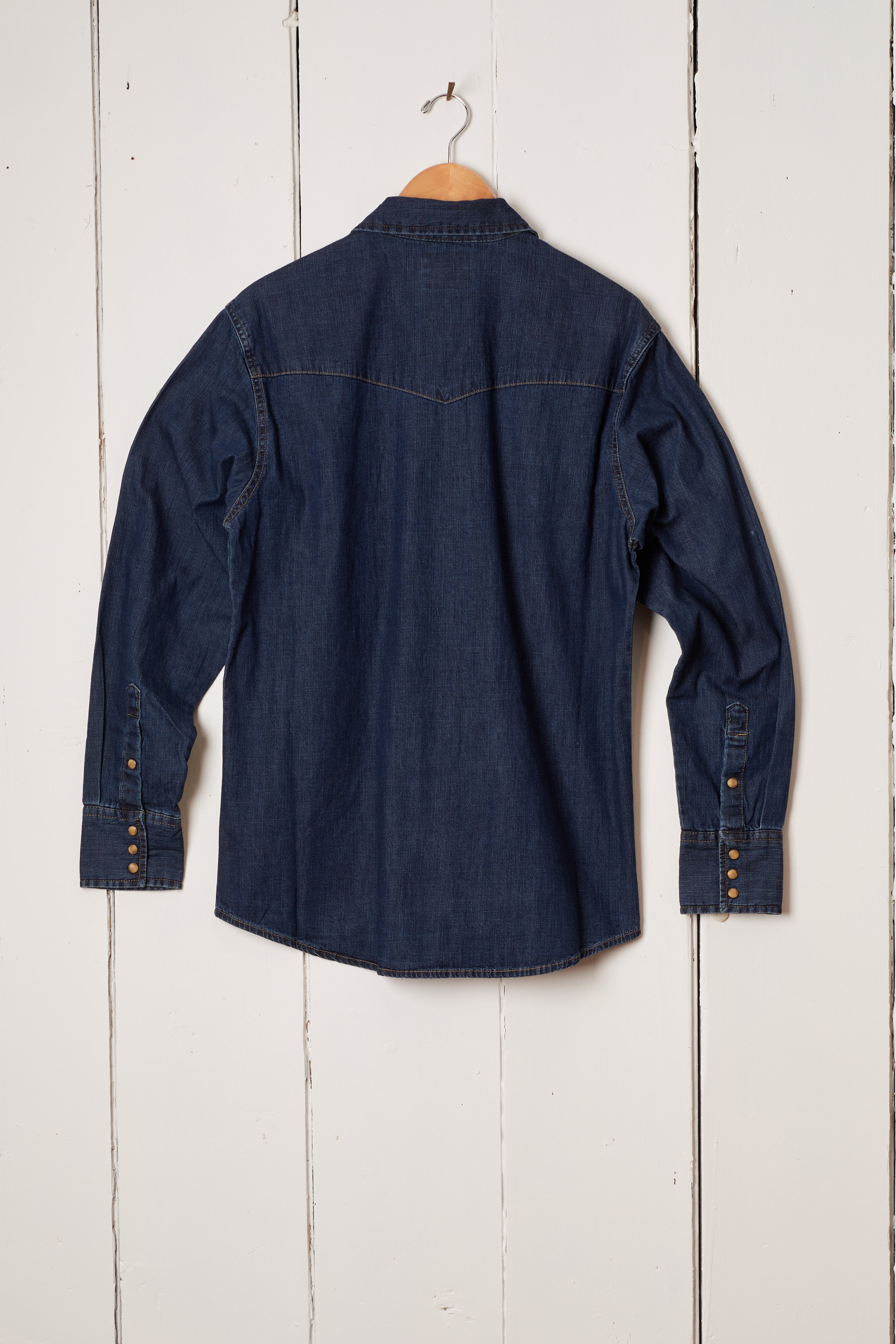 MENS DARK WASH DENIM WESTERN SHIRT - WRANGLER