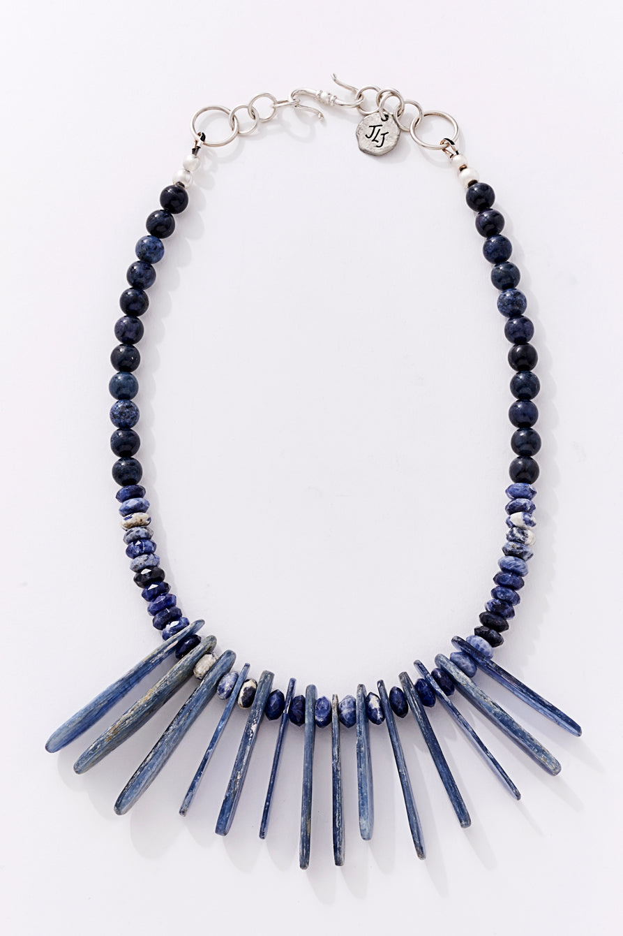 Denim Spike Choker Necklace