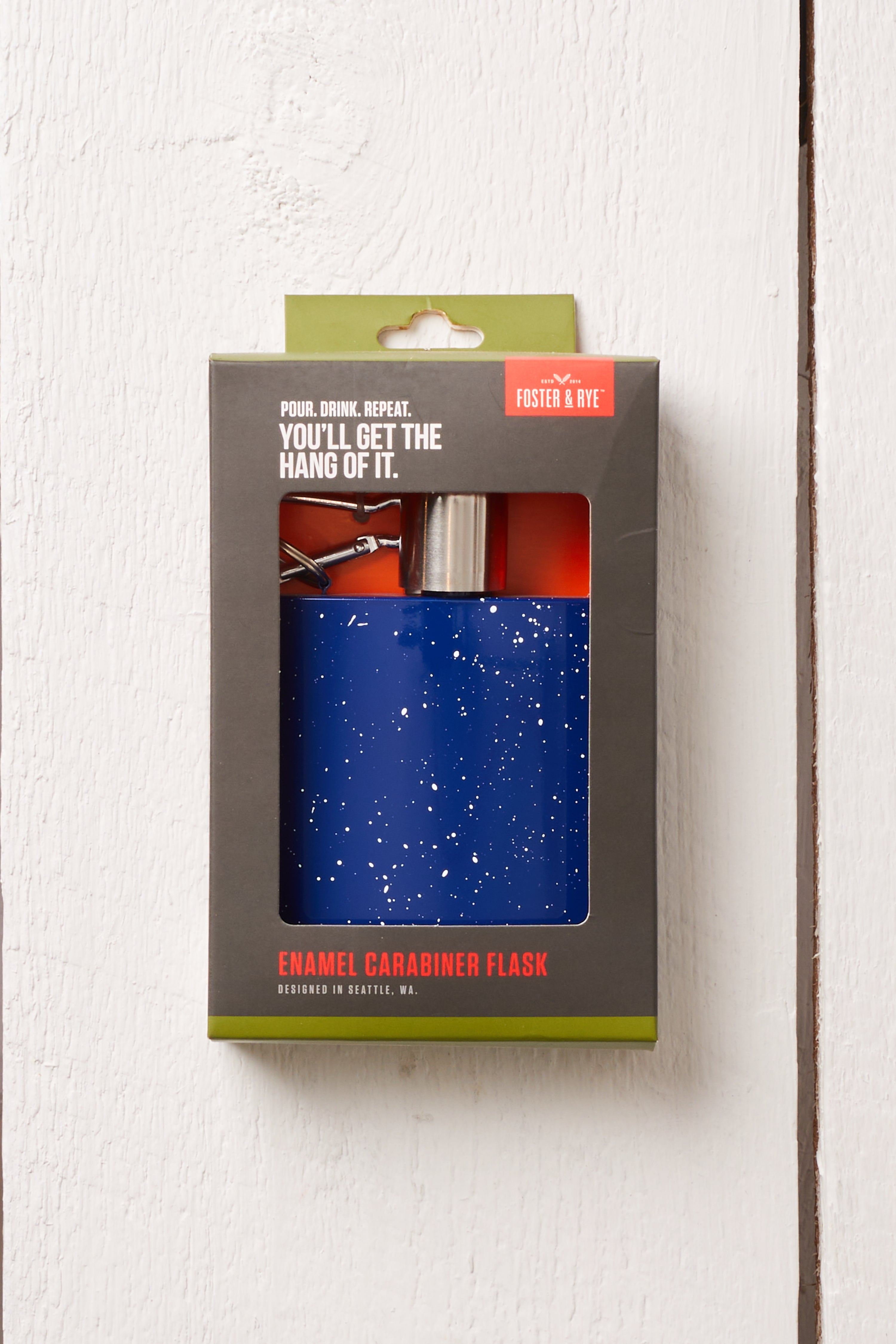 BLUE ENAMEL CAMPING FLASK