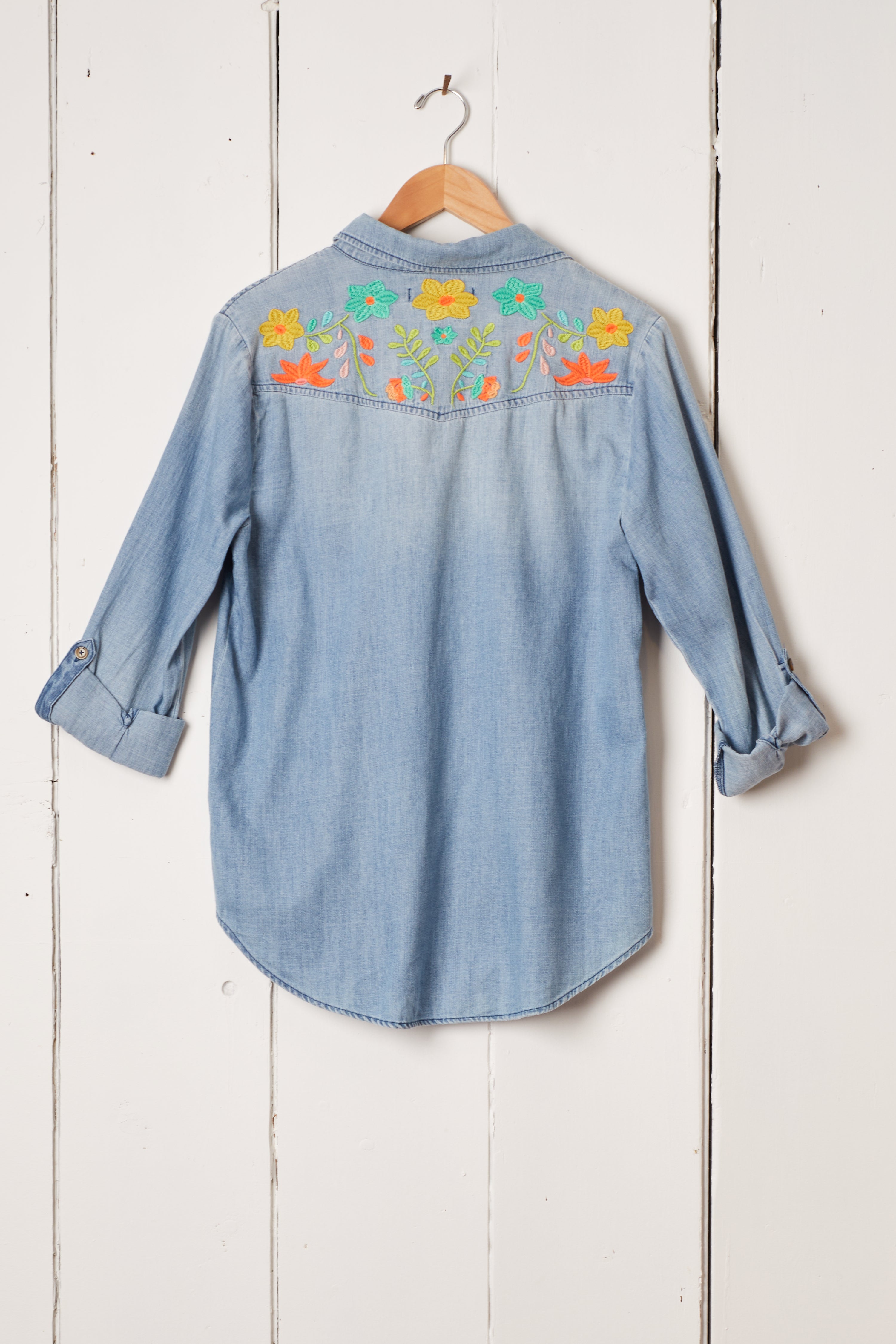DENIM FLOWER FIELD SHIRT