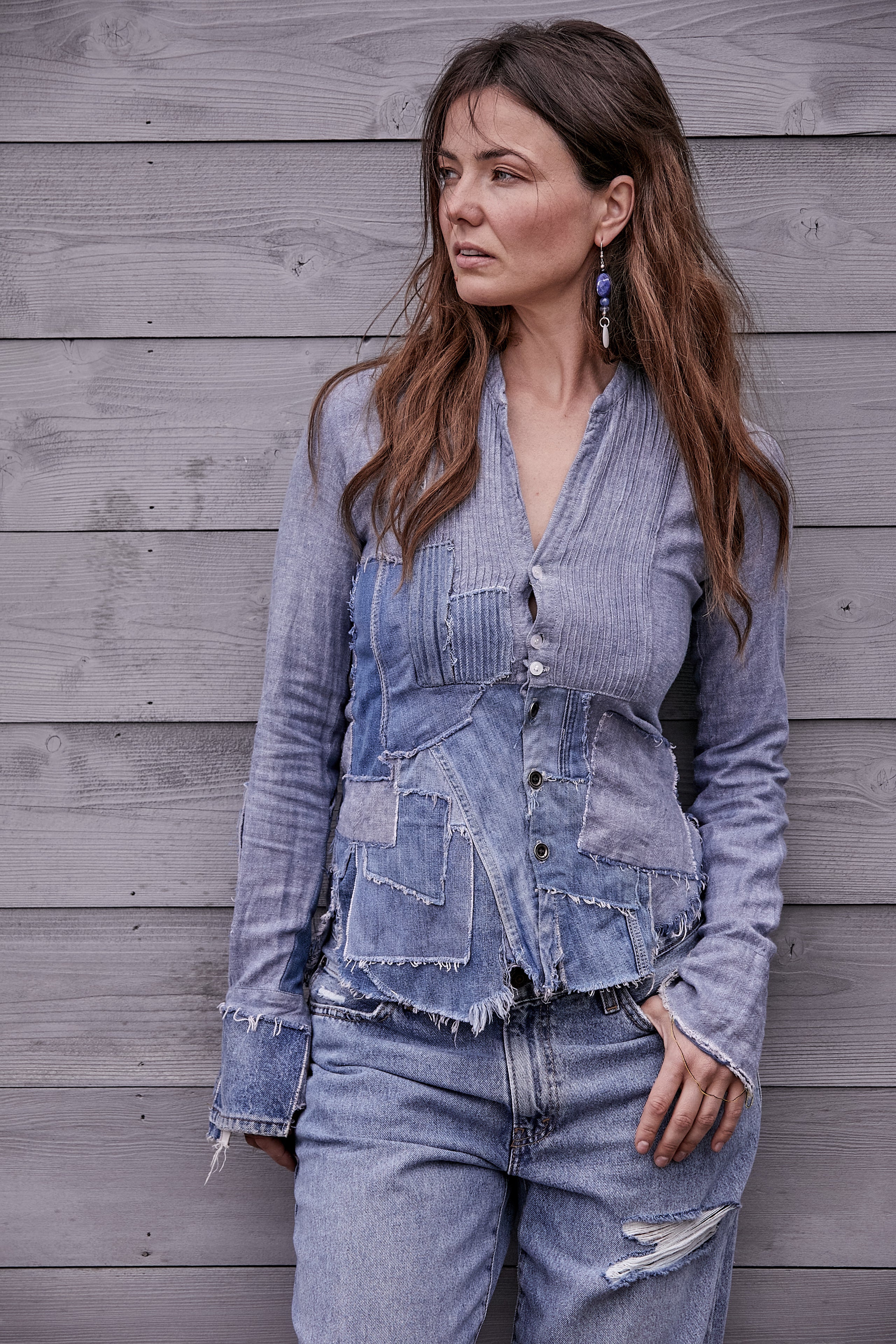 Indigo Blue Jean Earrings