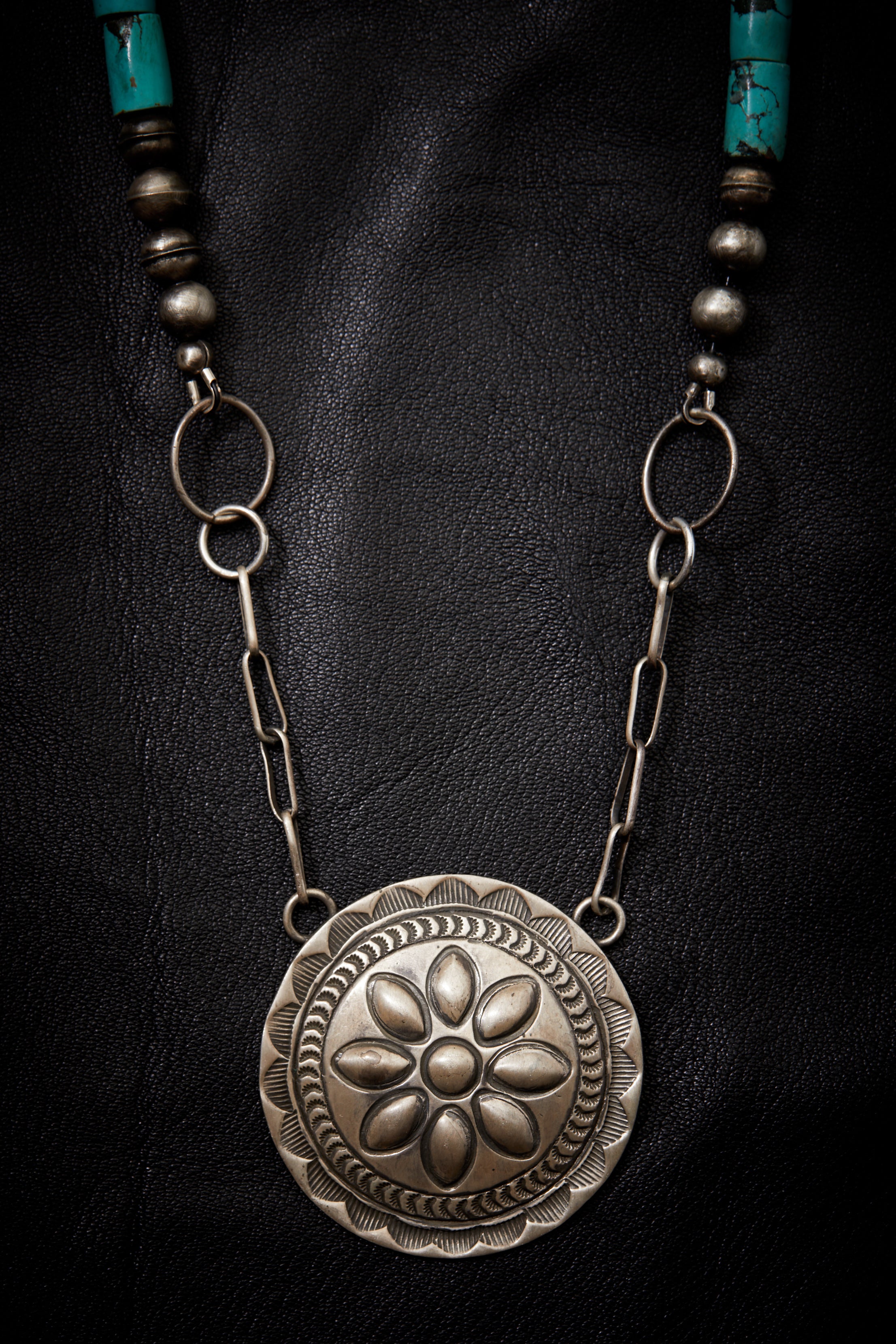TURQUOISE CONCHO NECKLACE