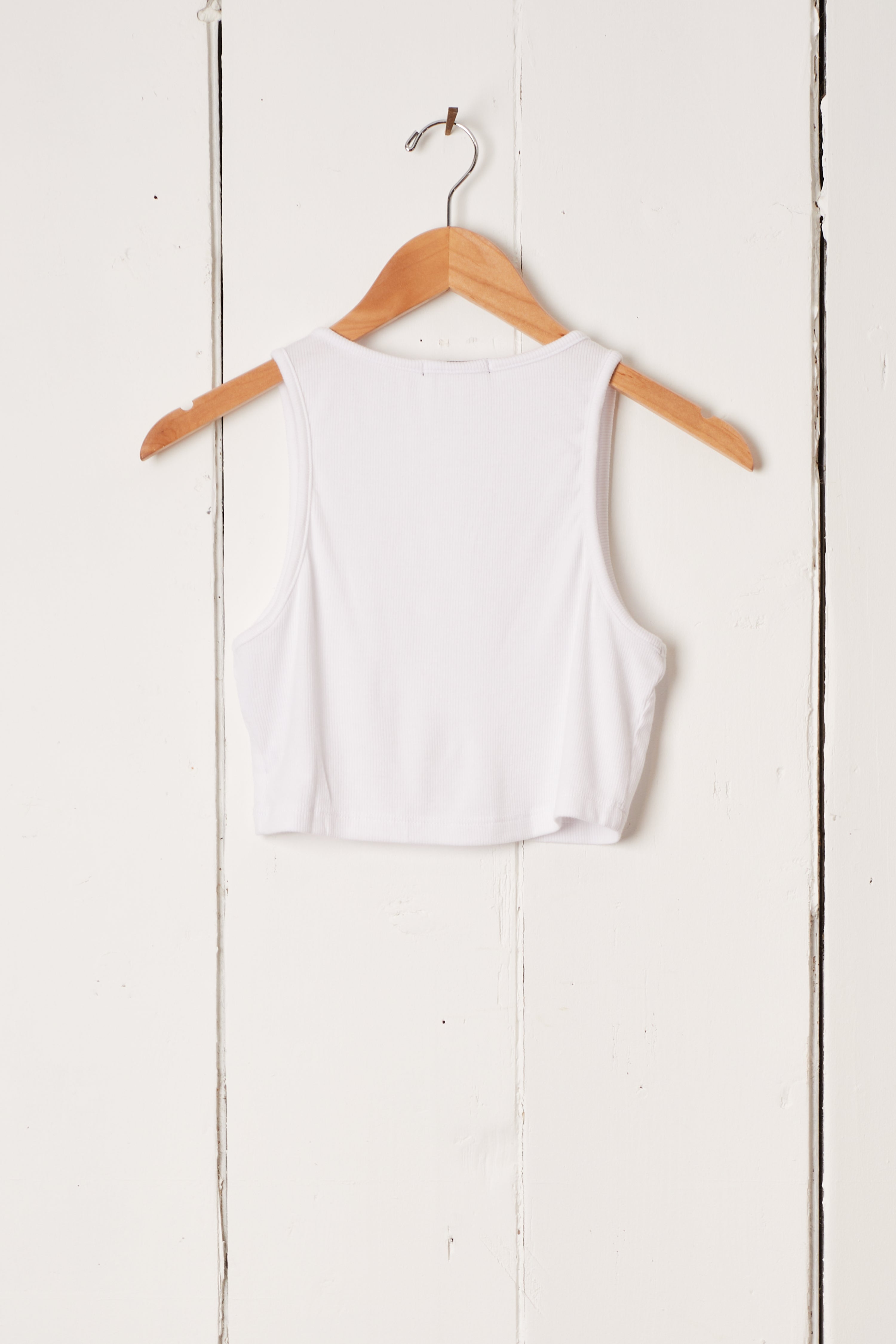 WHITE MODAL CROP TANK