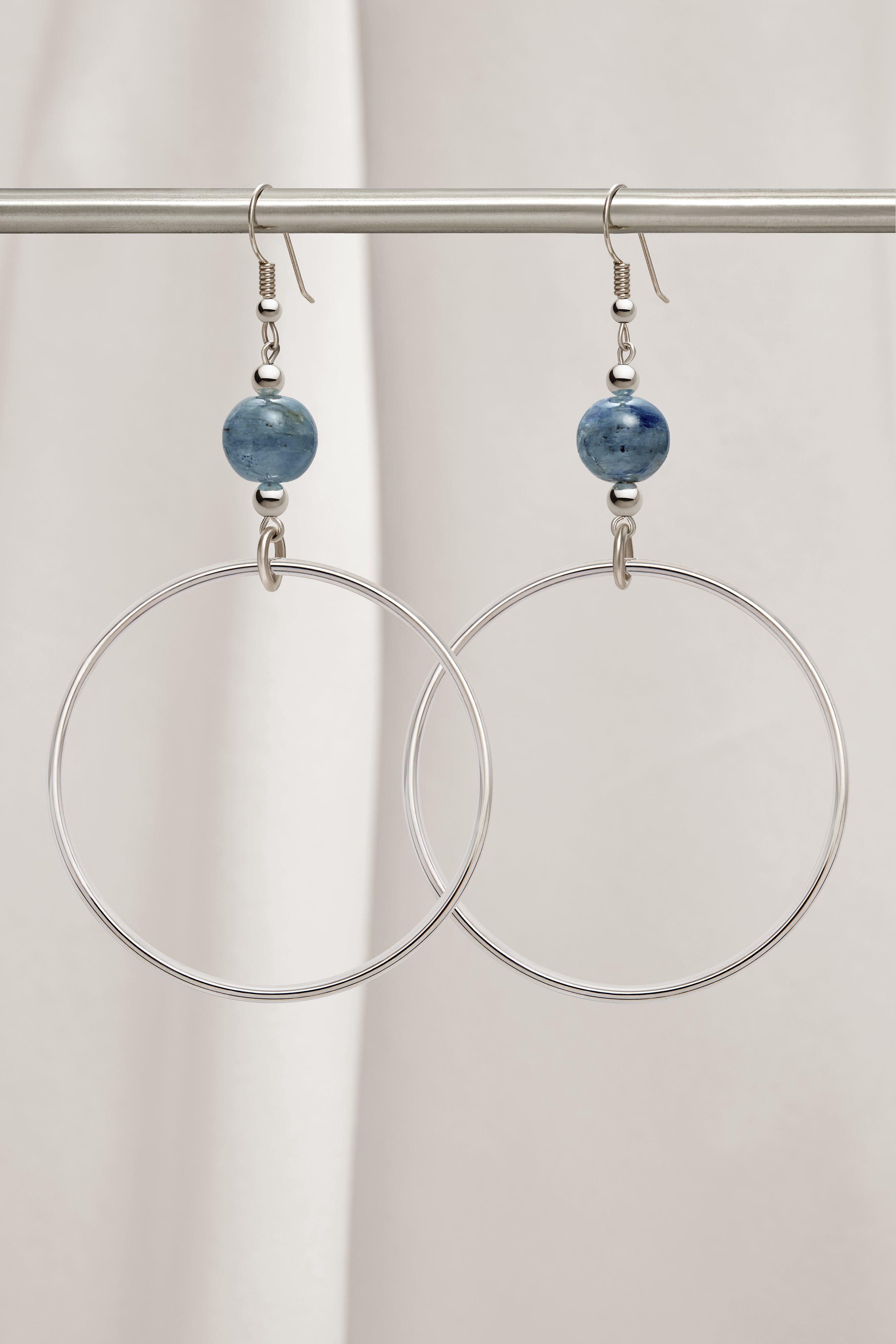 KYANITE CLASSIC STERLING SILVER HOOP EARRINGS