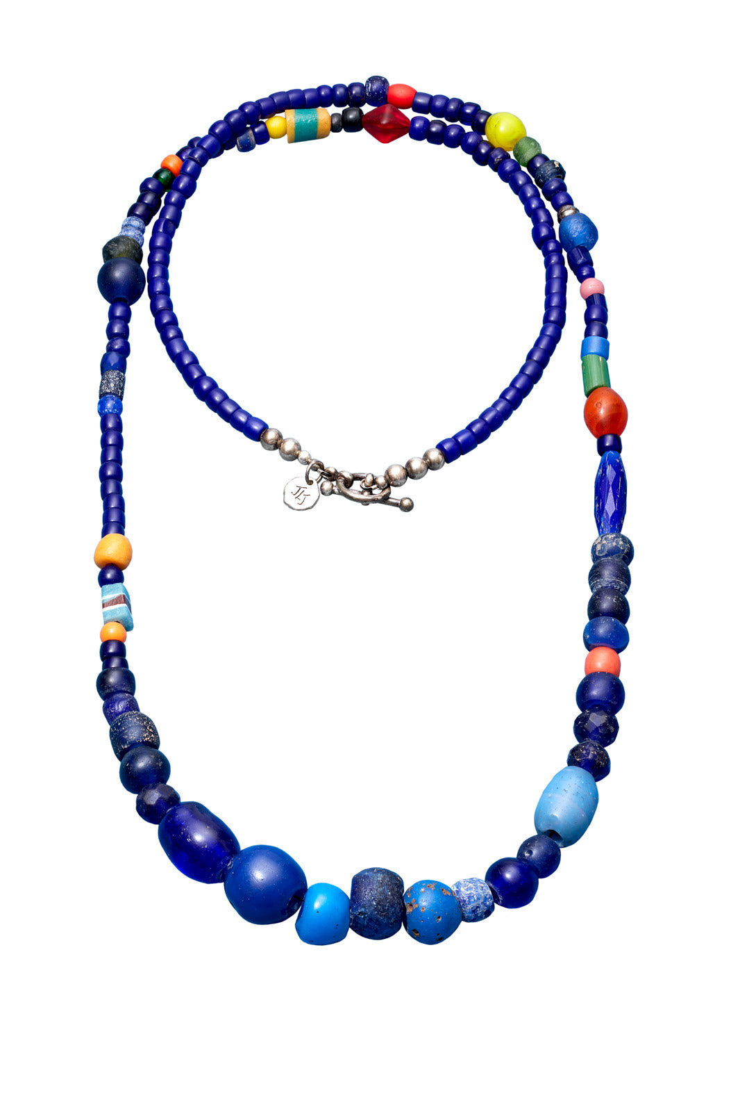 LONG NAVY CAMP BLANKET NECKLACE