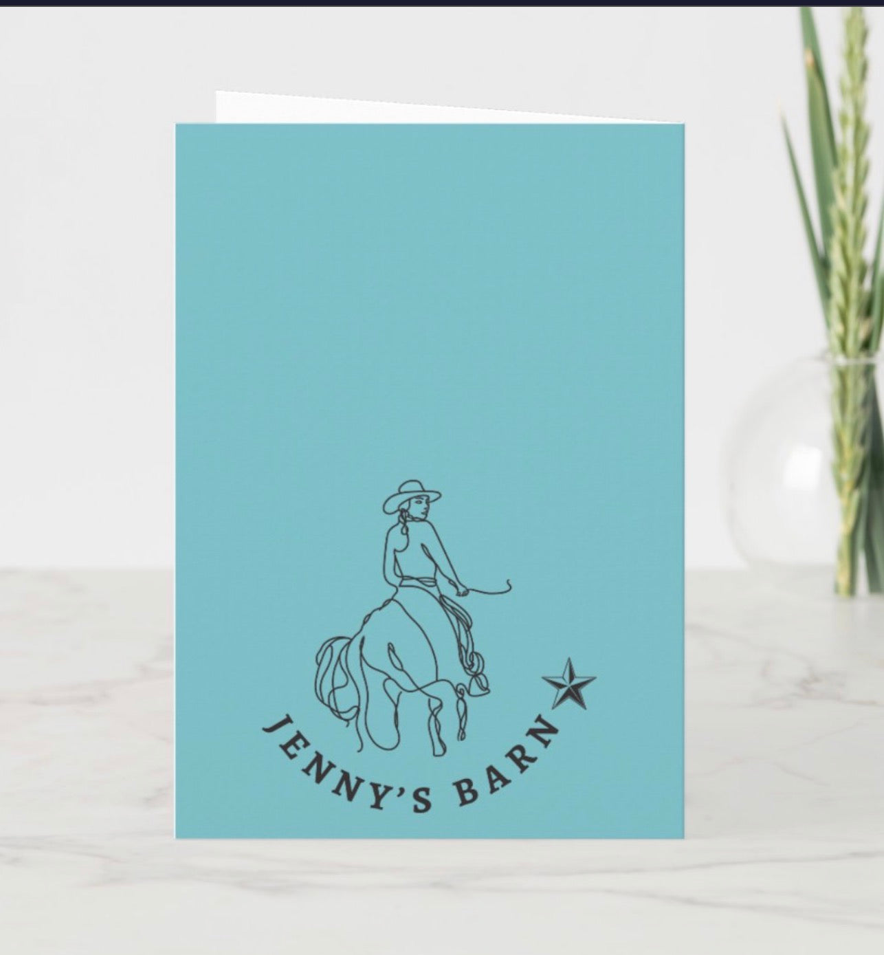 WESTERN COWGIRL BLAZING GREETING CARD
