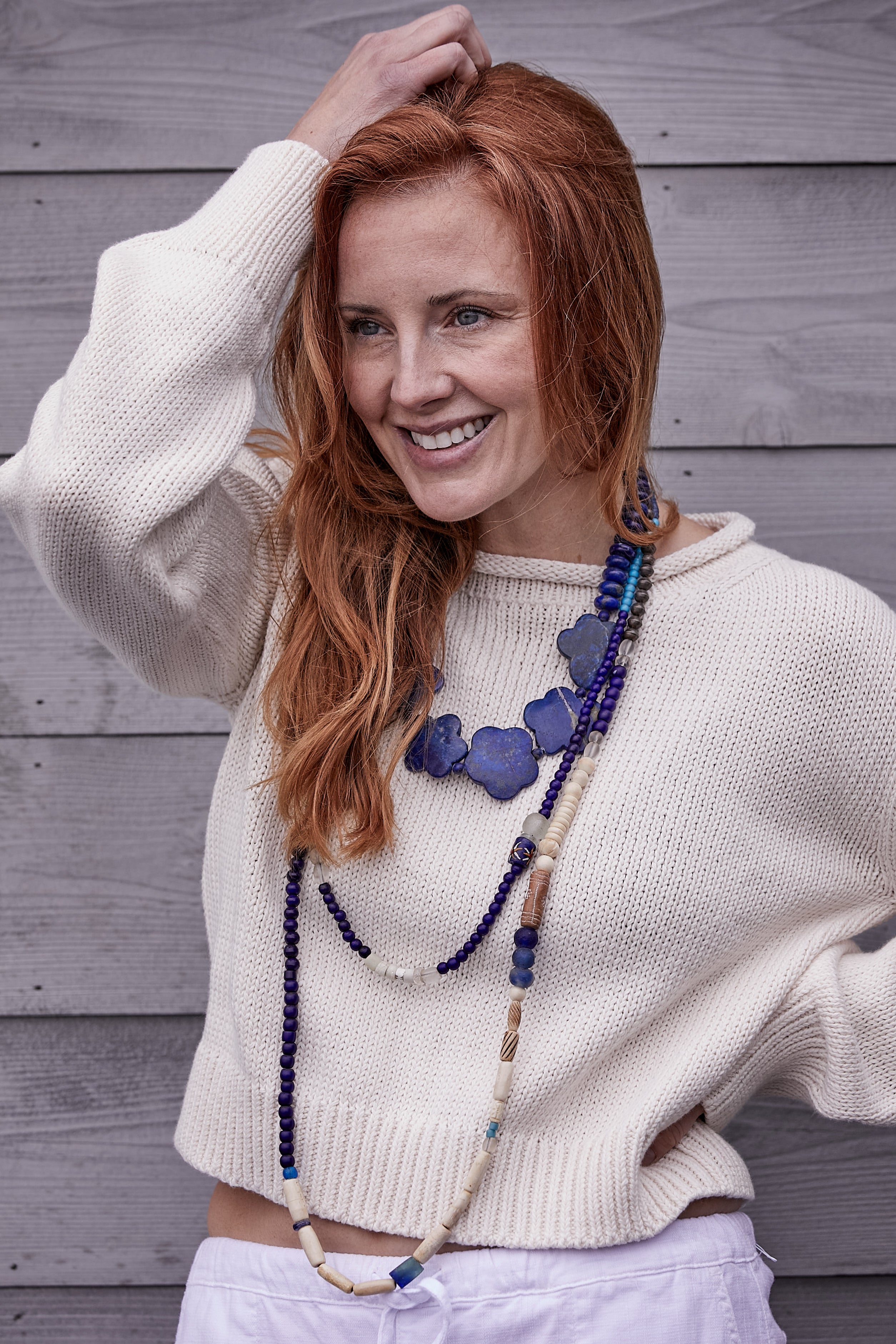 BLUE INDIGO FLOWER NECKLACE