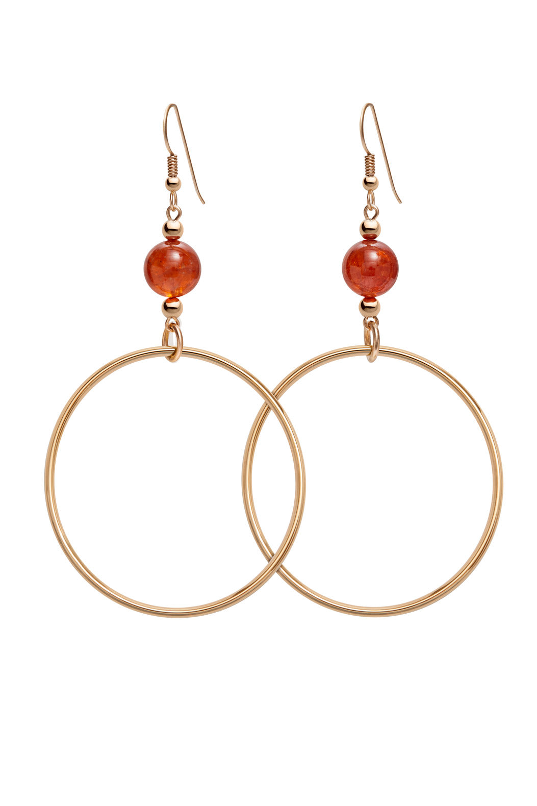 HESSONITE CLASSIC GOLD HOOP EARRINGS