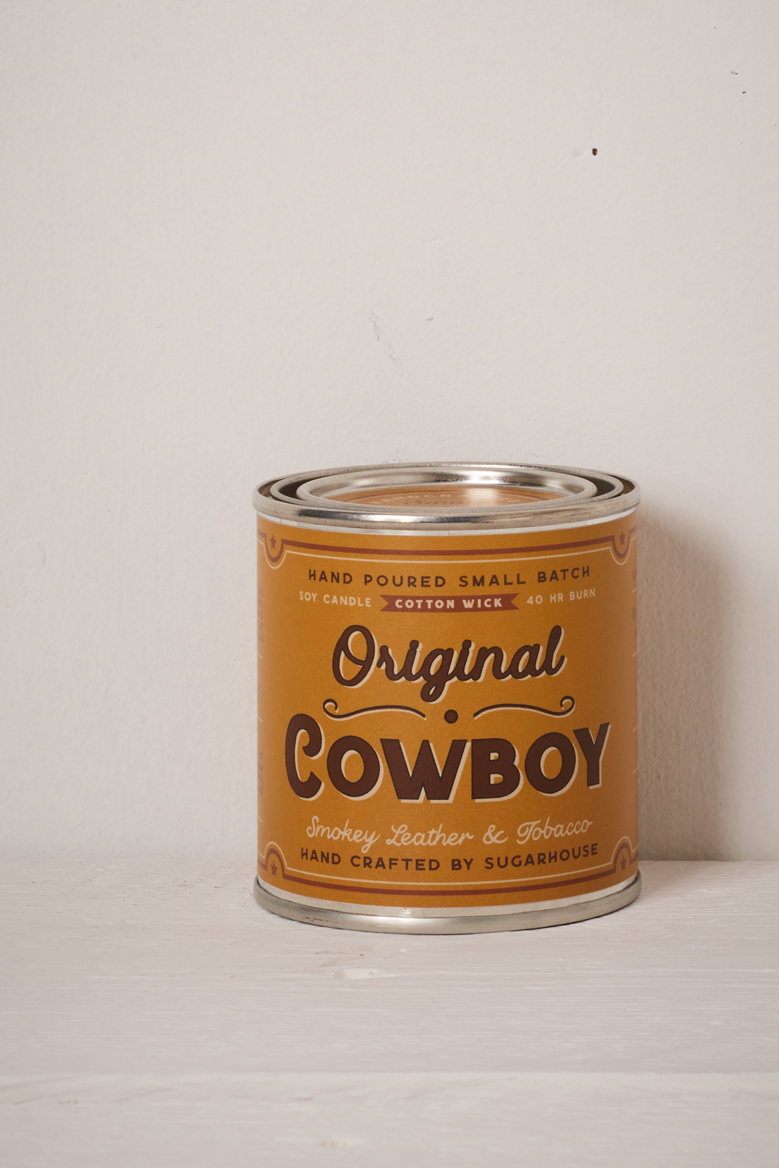 ORIGINAL COWBOY SOY CANDLE - SMOKY LEATHER AND TOBACCO