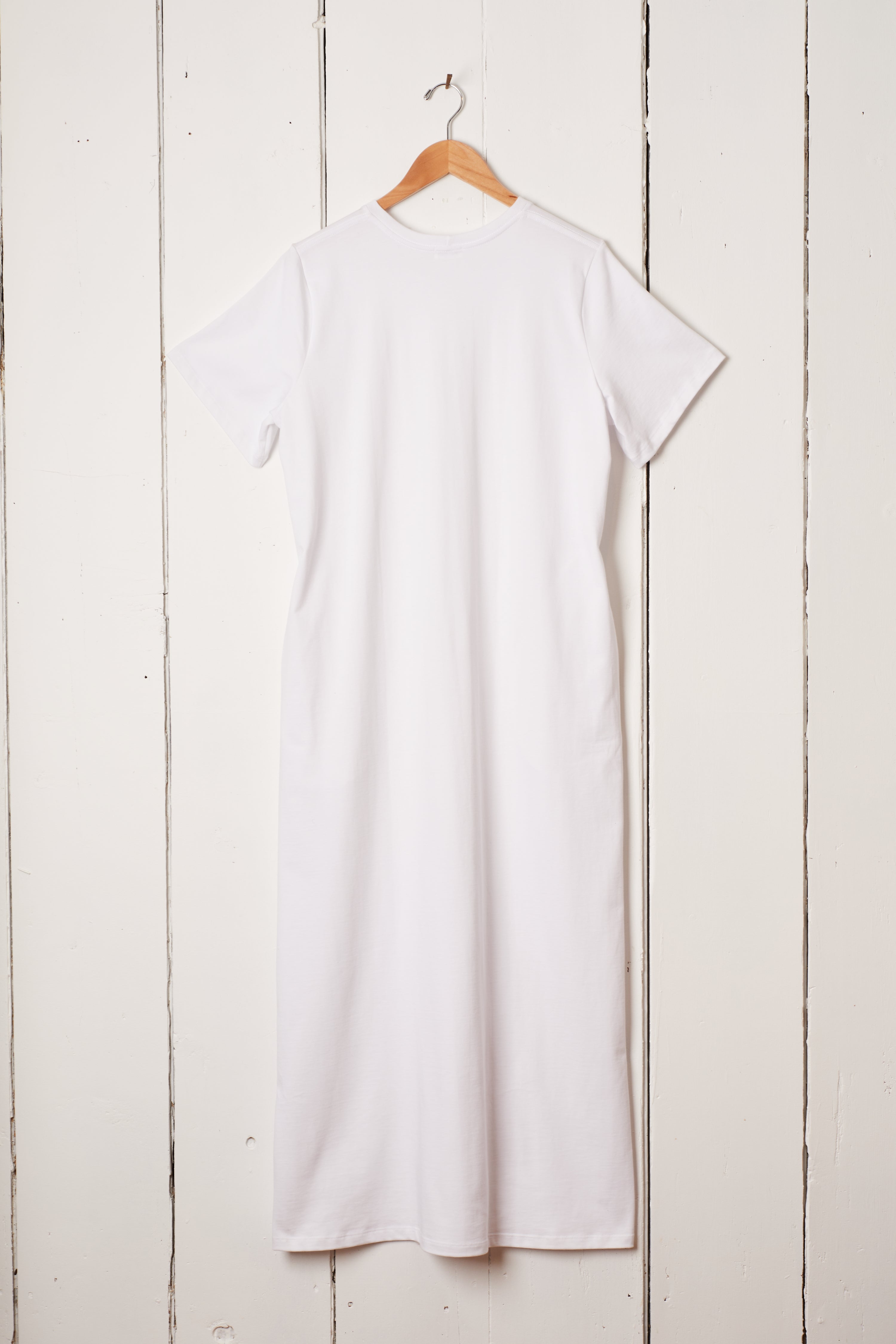 WHITE LONG TEE DRESS