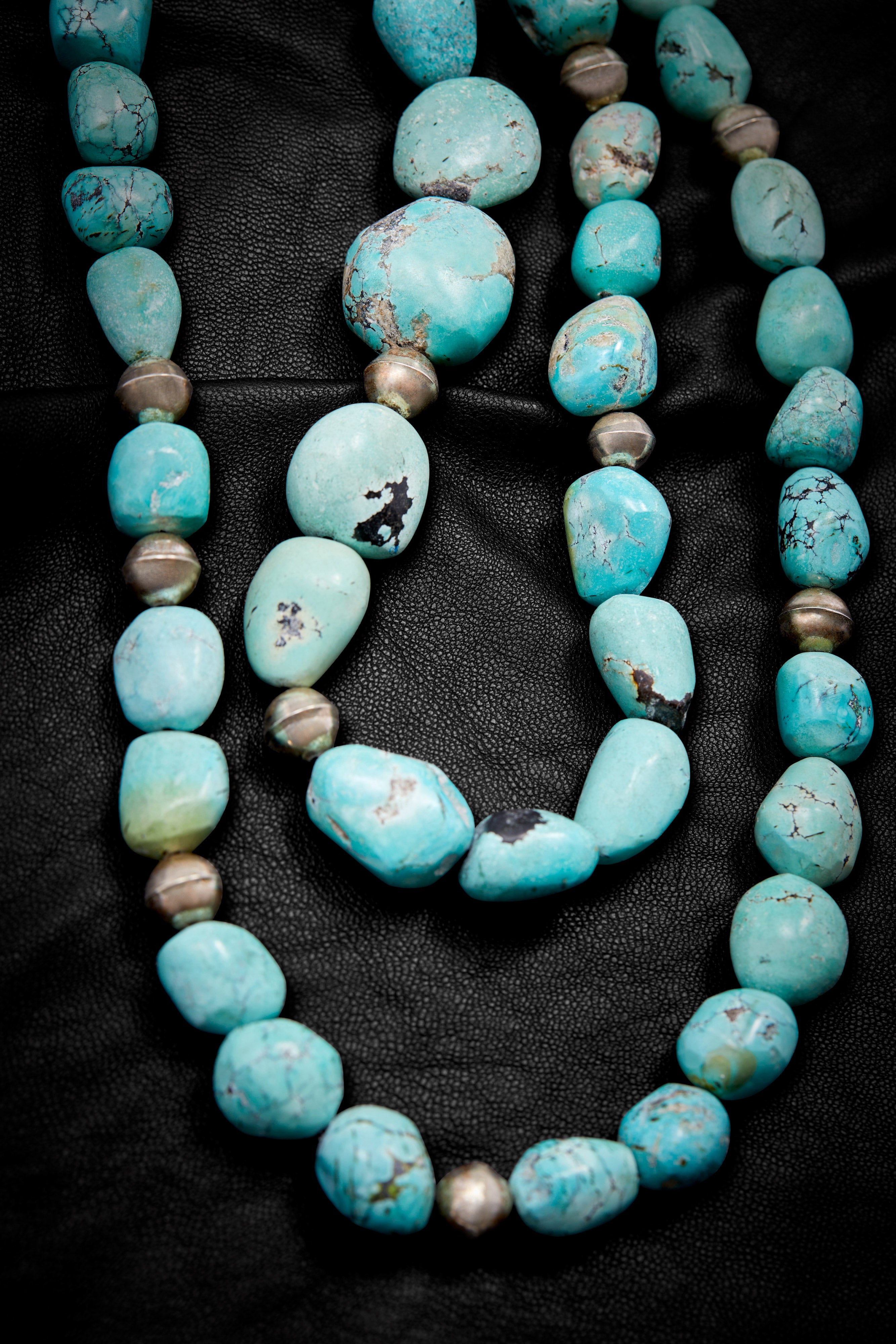 SOFT BLUE TURQUOISE DOUBLE STRAND NECKLACE