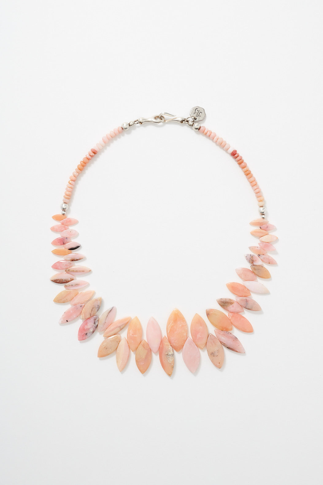PINK OPAL LEAF CHOKER NECKLACE