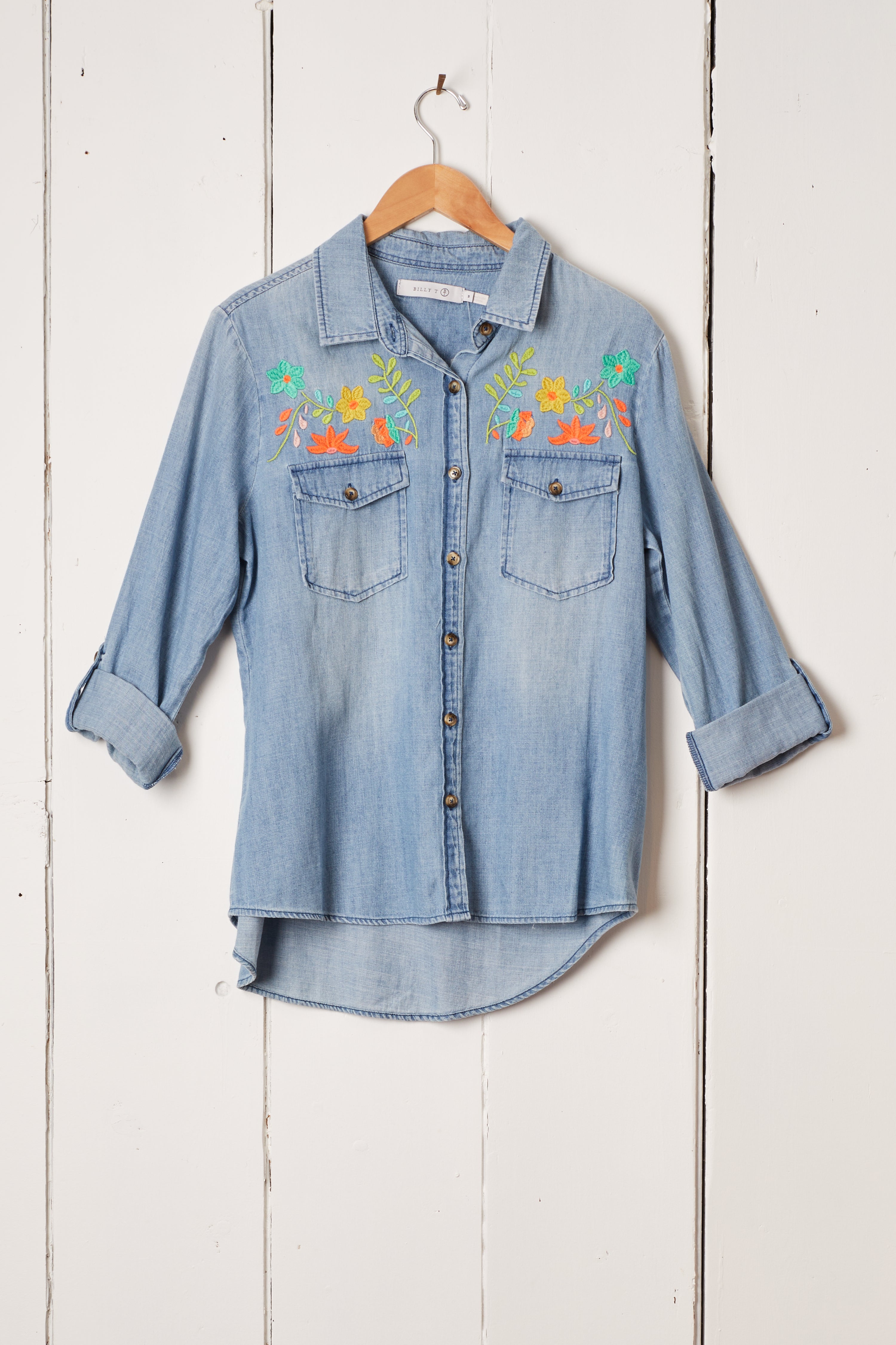 DENIM FLOWER FIELD SHIRT