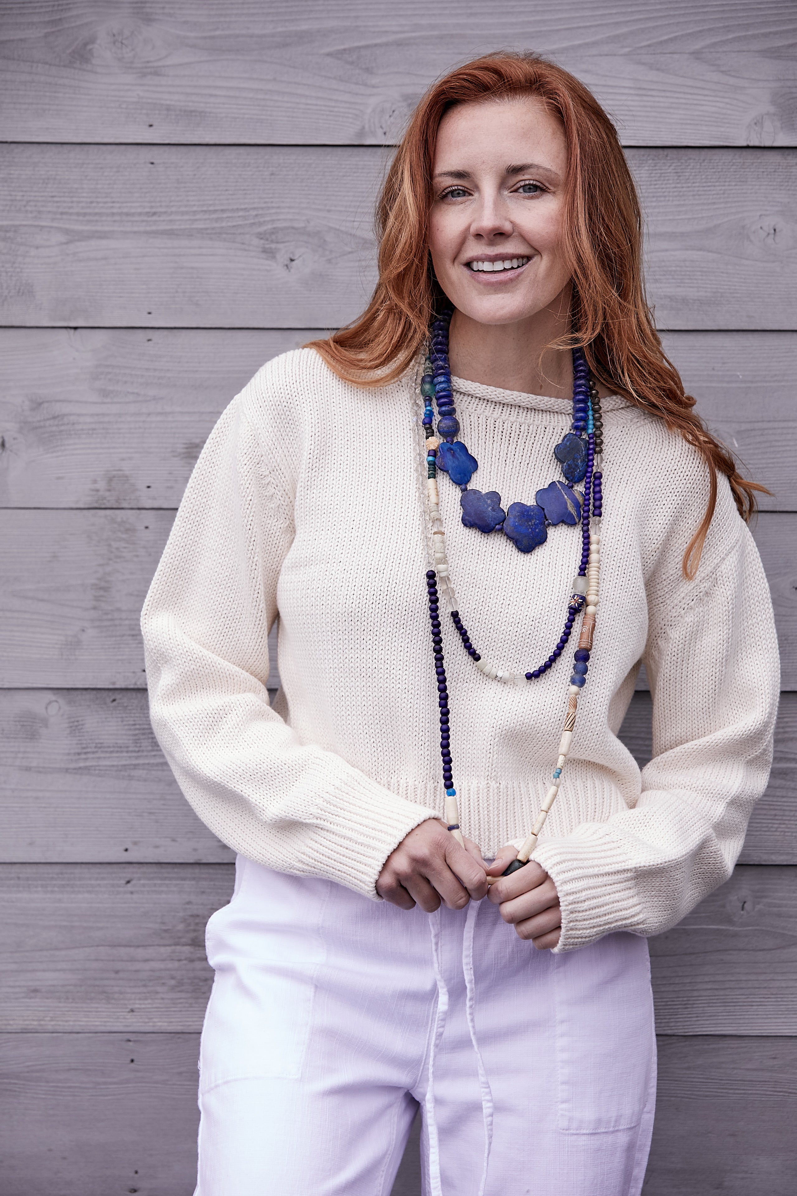 BLUE INDIGO FLOWER NECKLACE
