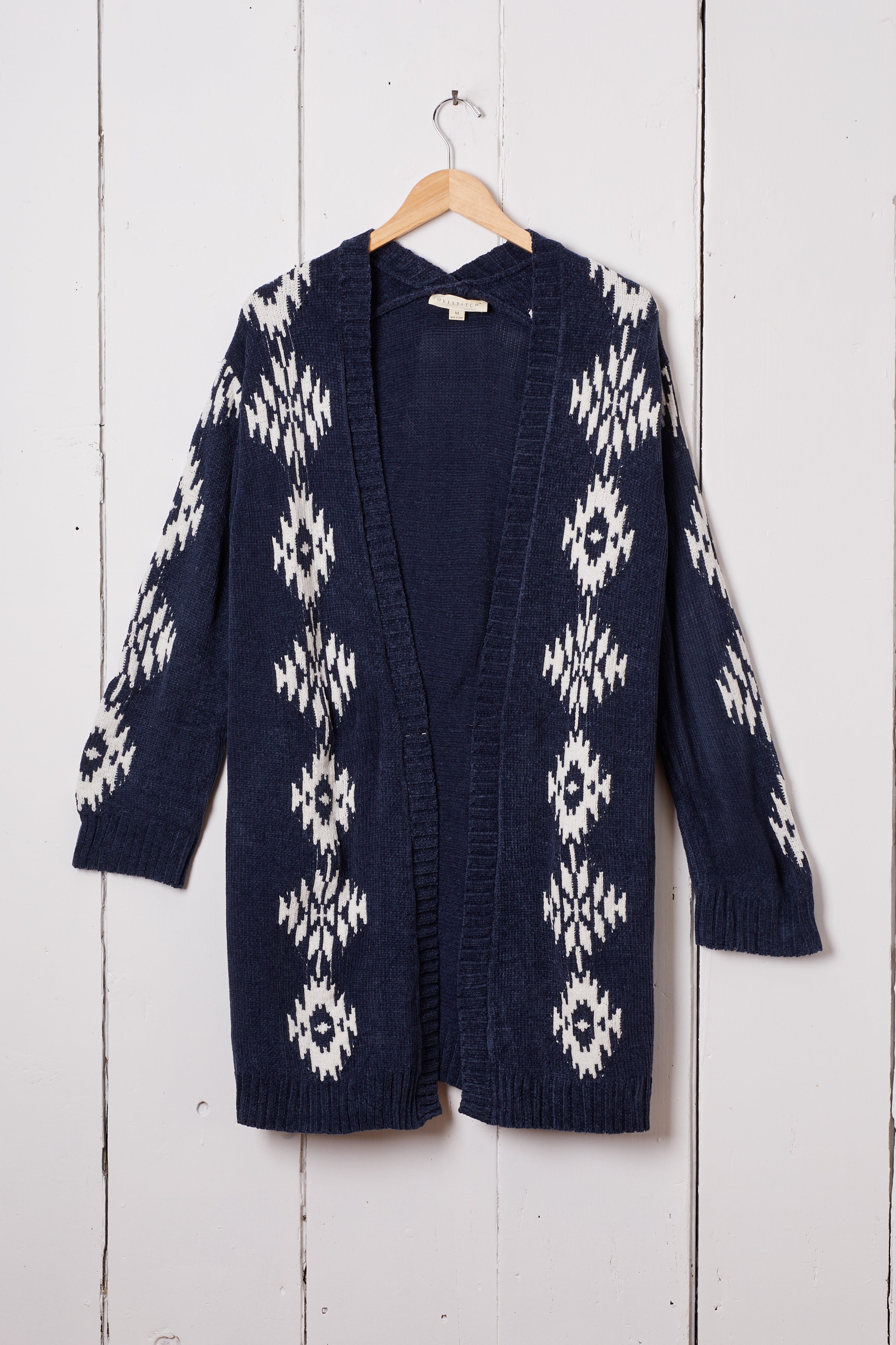 INDIGO OVERSIZED SOUTHWESTERN CARDIGAN