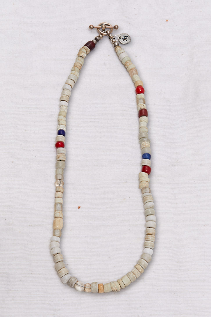 CAMPFIRE WHITE RED AND BLUE NECKLACE