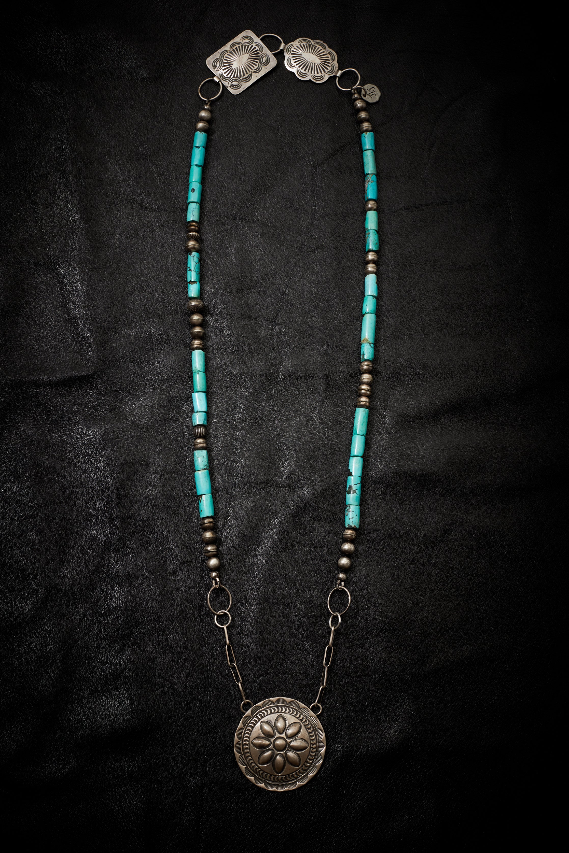 TURQUOISE CONCHO NECKLACE