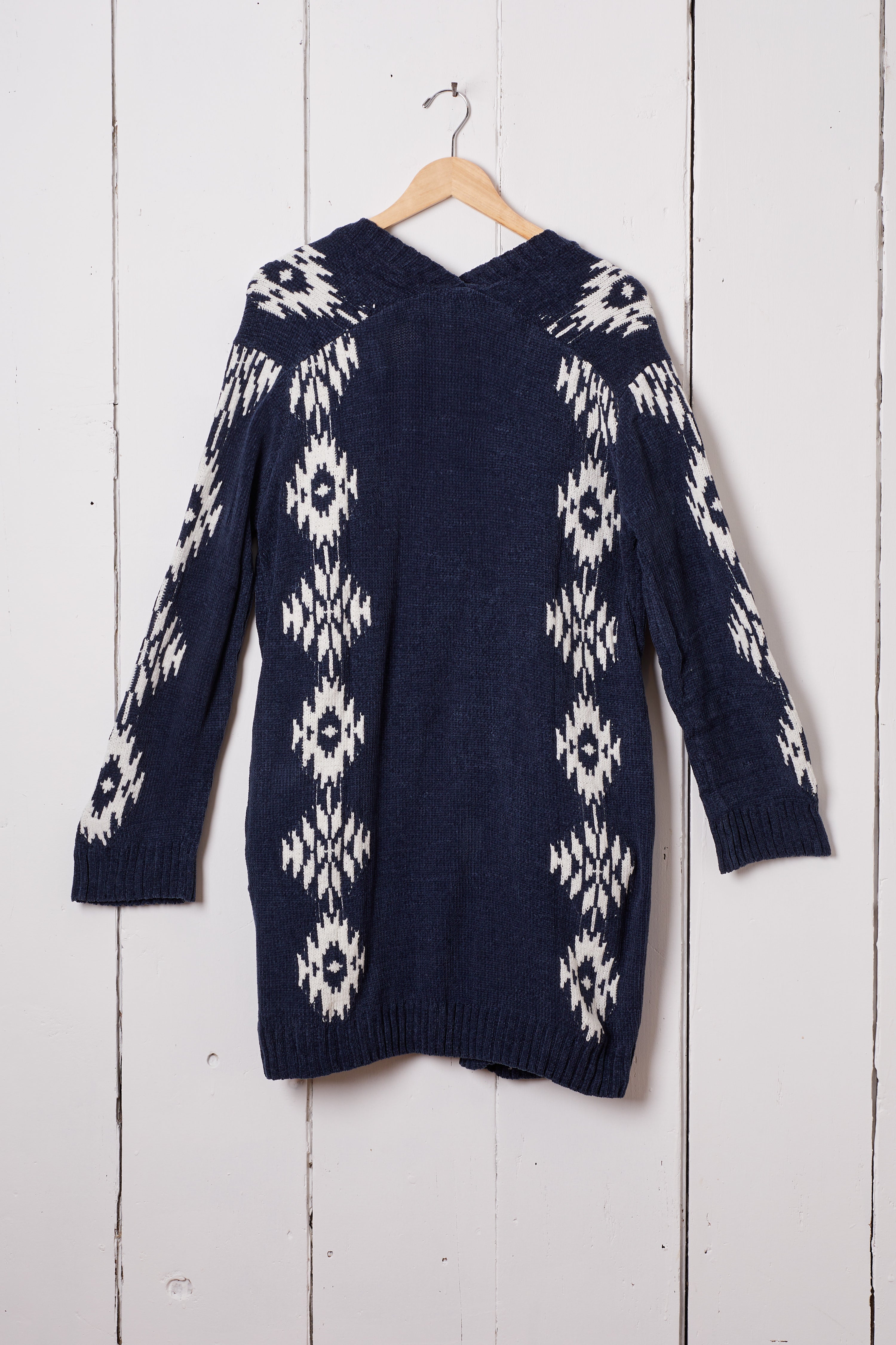 INDIGO OVERSIZED SOUTHWESTERN CARDIGAN
