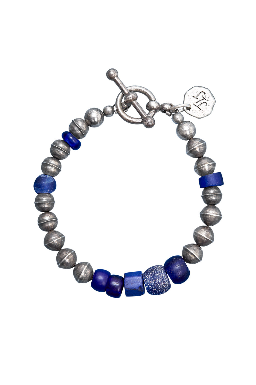 OXIDIZED STERLING SILVER CAMPFIRE BLUE BRACELET