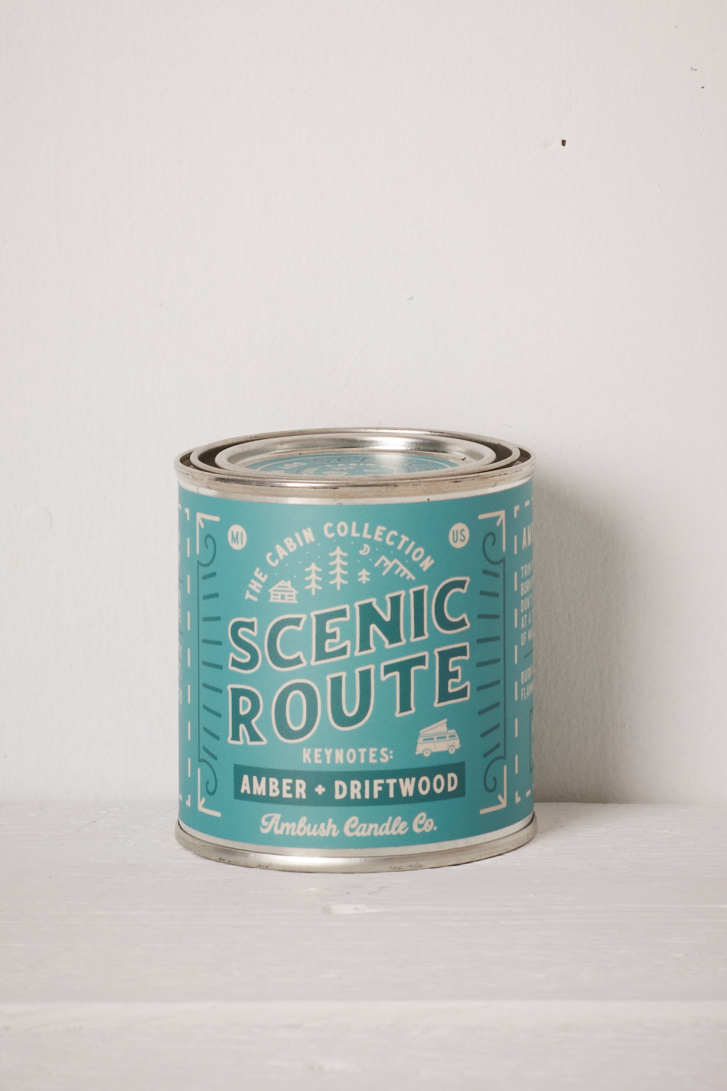 SCENIC ROUTE SOY CANDLE - AMBER AND DRIFTWOOD