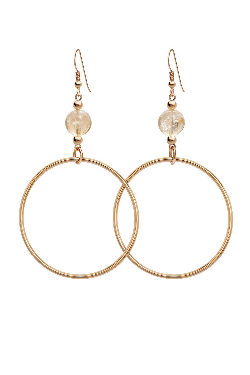 CITRINE CLASSIC GOLD HOOP EARRINGS