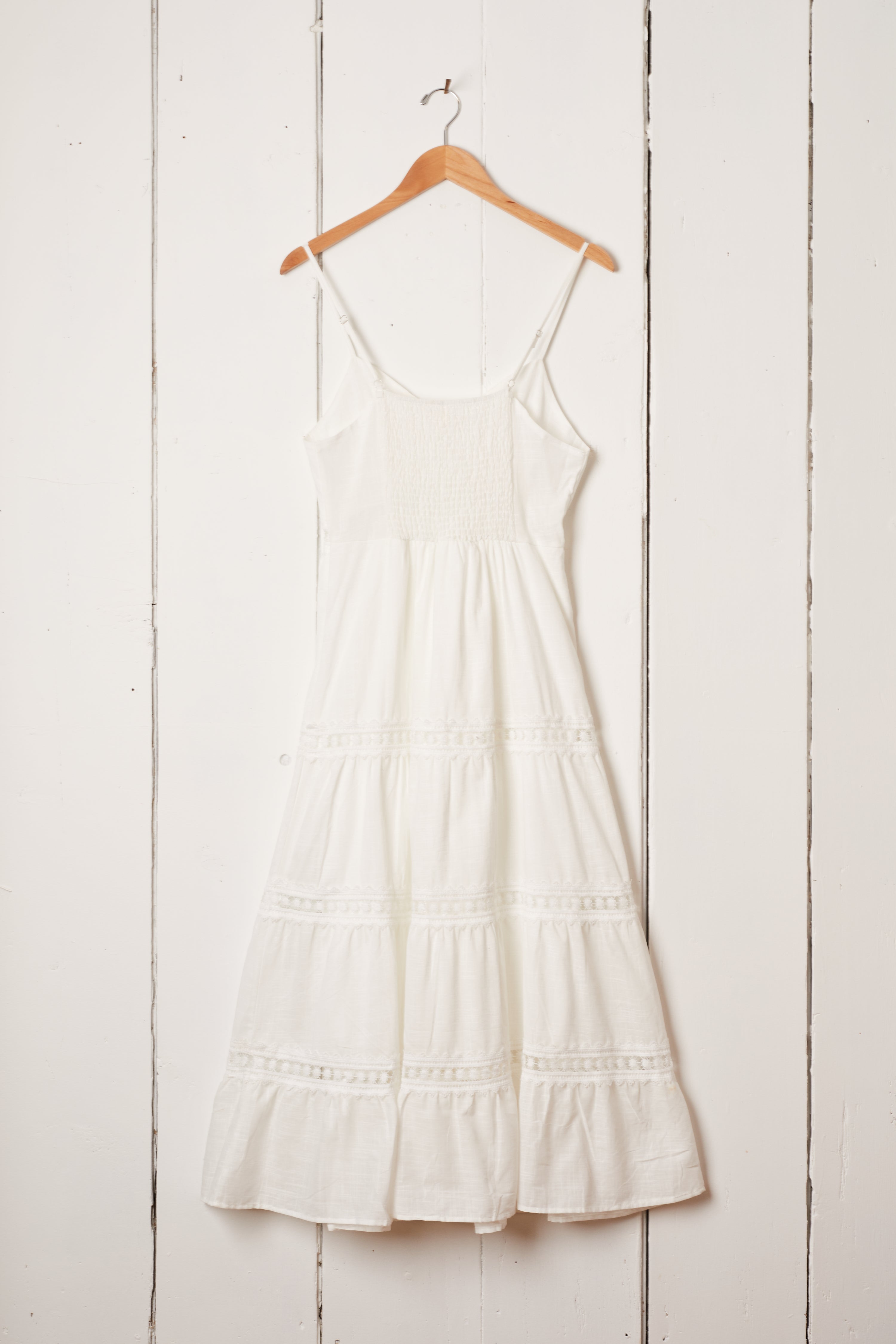 WHITE CROCHET LACE MAXI DRESS