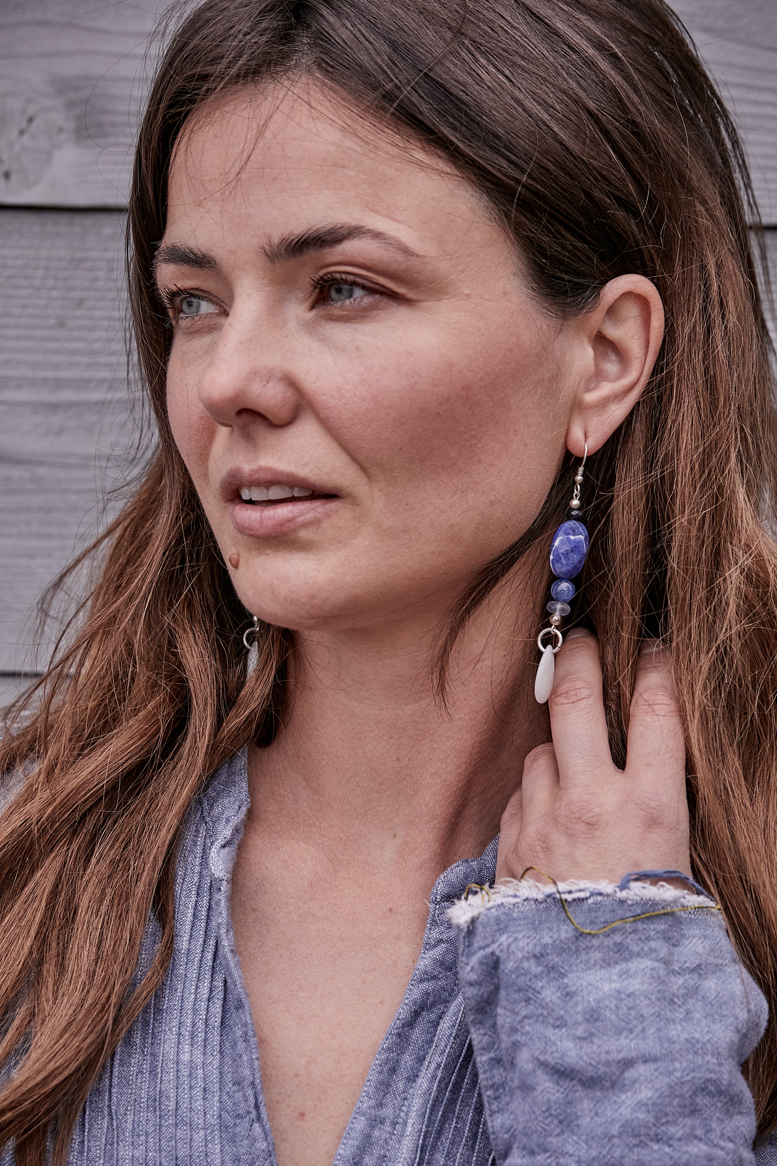 Indigo Blue Jean Earrings