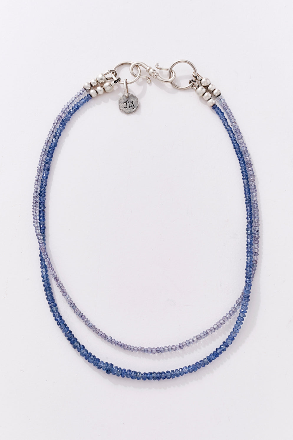 Double Stranded Shades of Blue Sapphire Choker Necklace