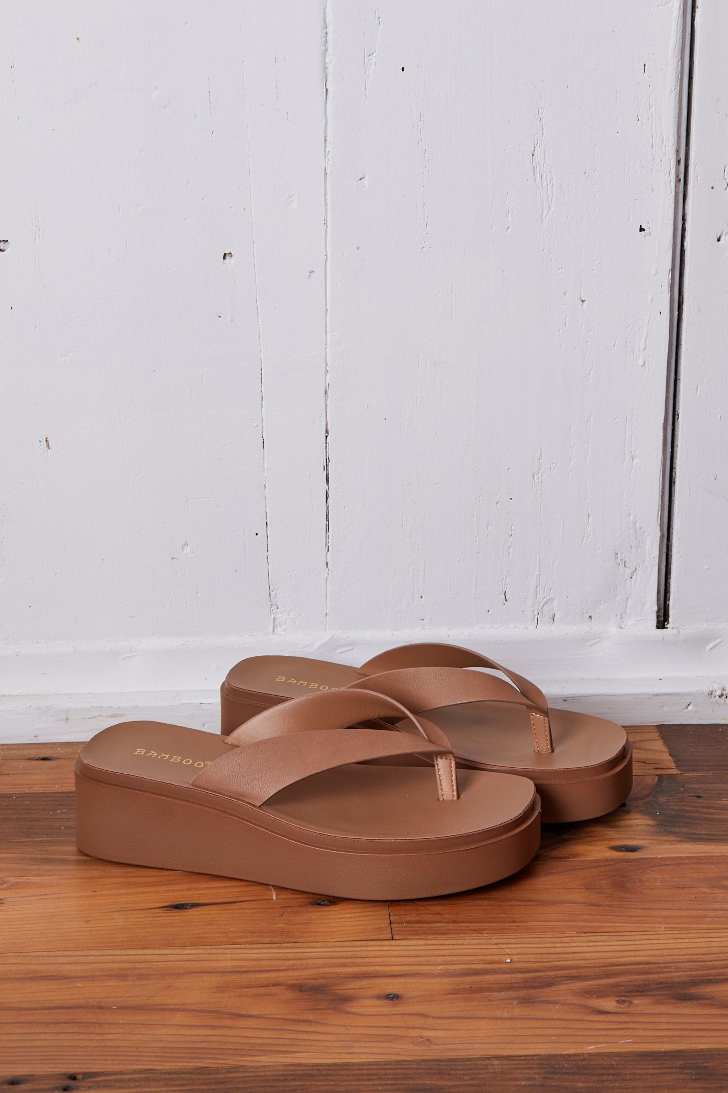 TAN HIGH WEDGE SANDAL