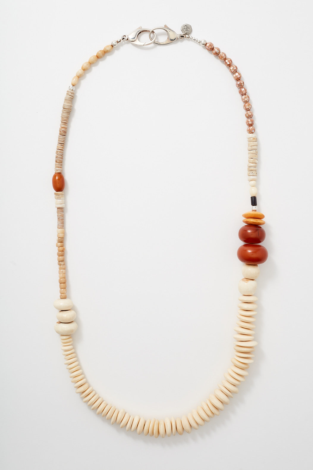 LONG CREAM AND AMBER GODDESS NECKLACE