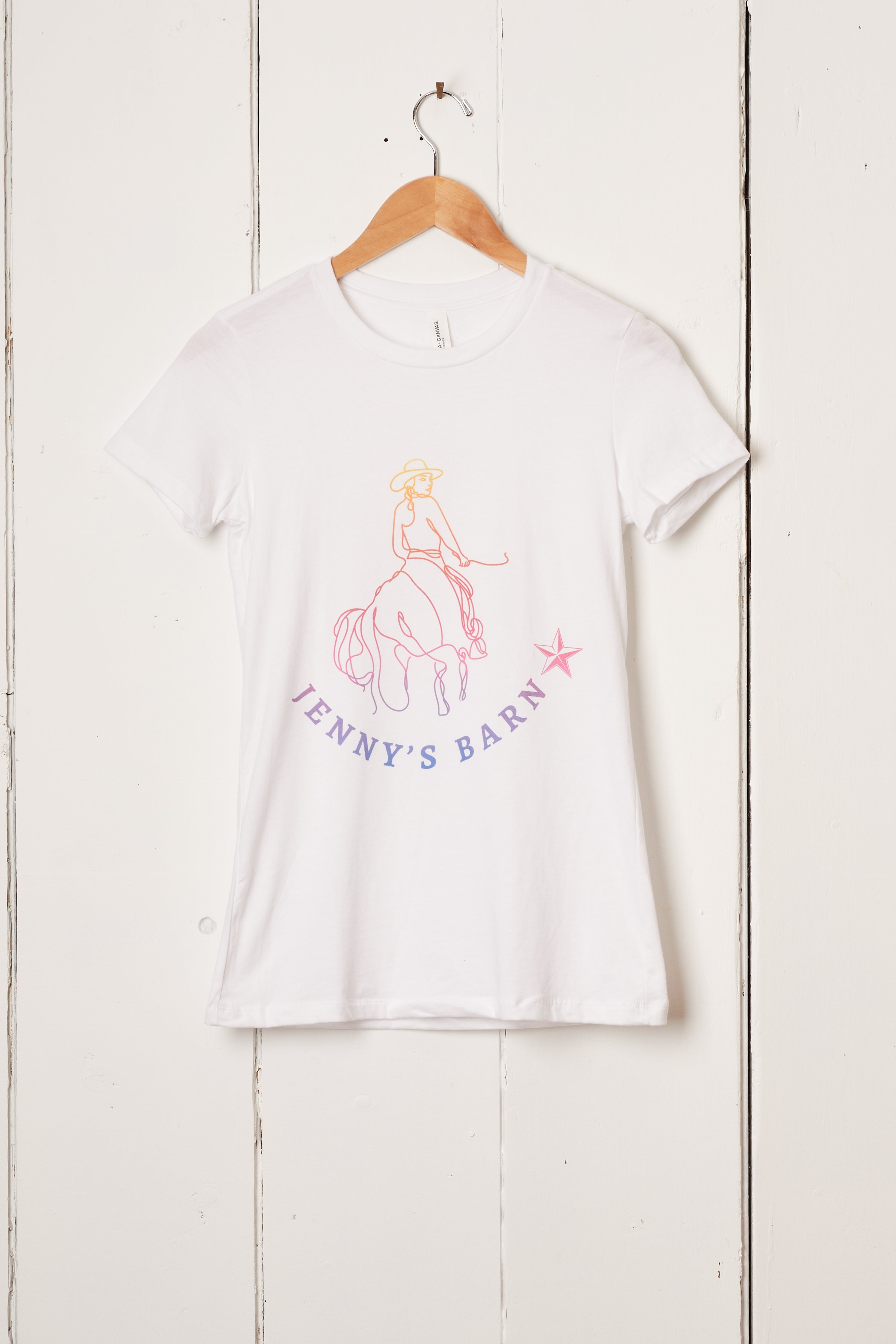 JENNY’S BARN WOMENS RAINBOW FITTED TEE
