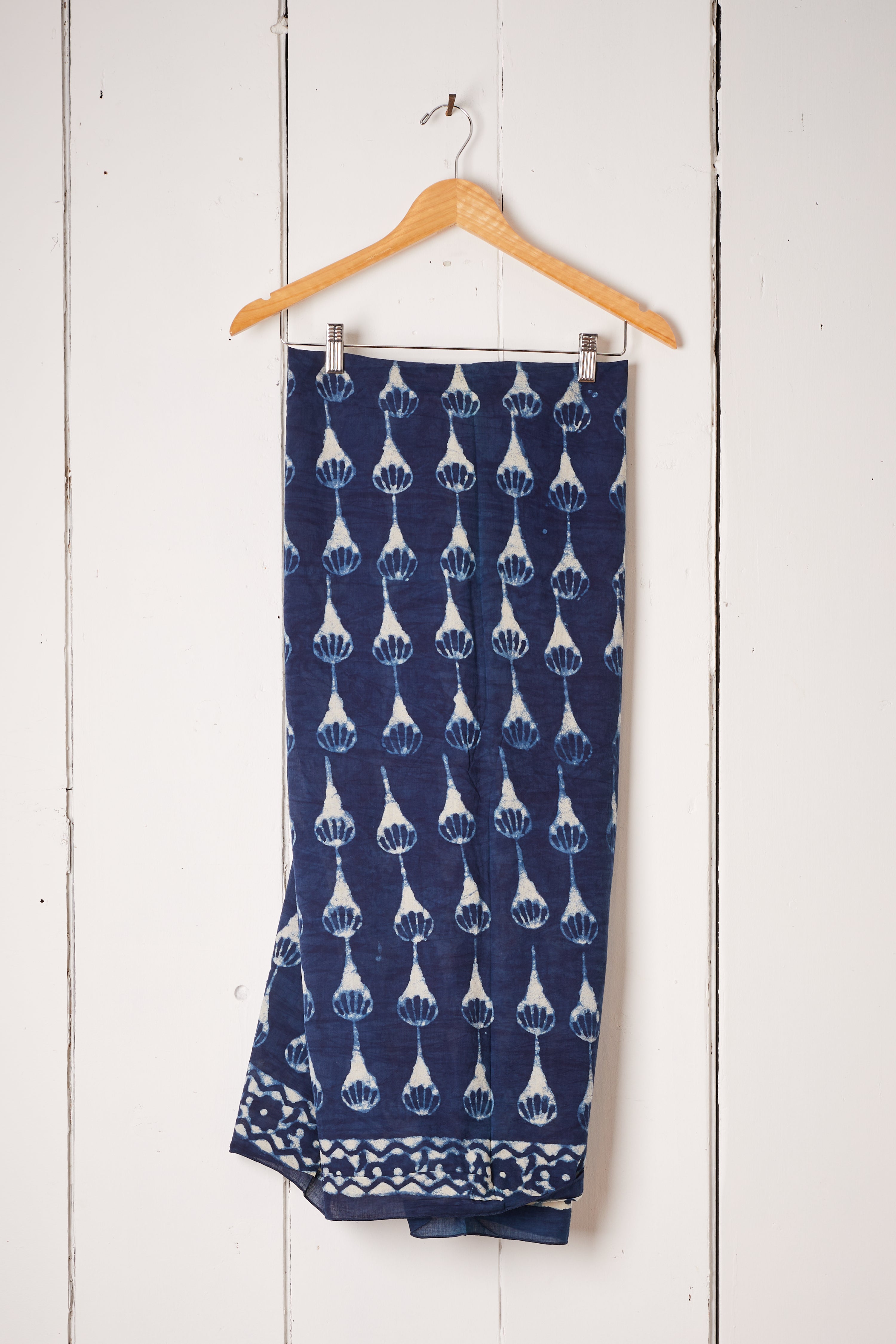 DEEP BLUE INDIGO ABSTRACT PEAR SARONG