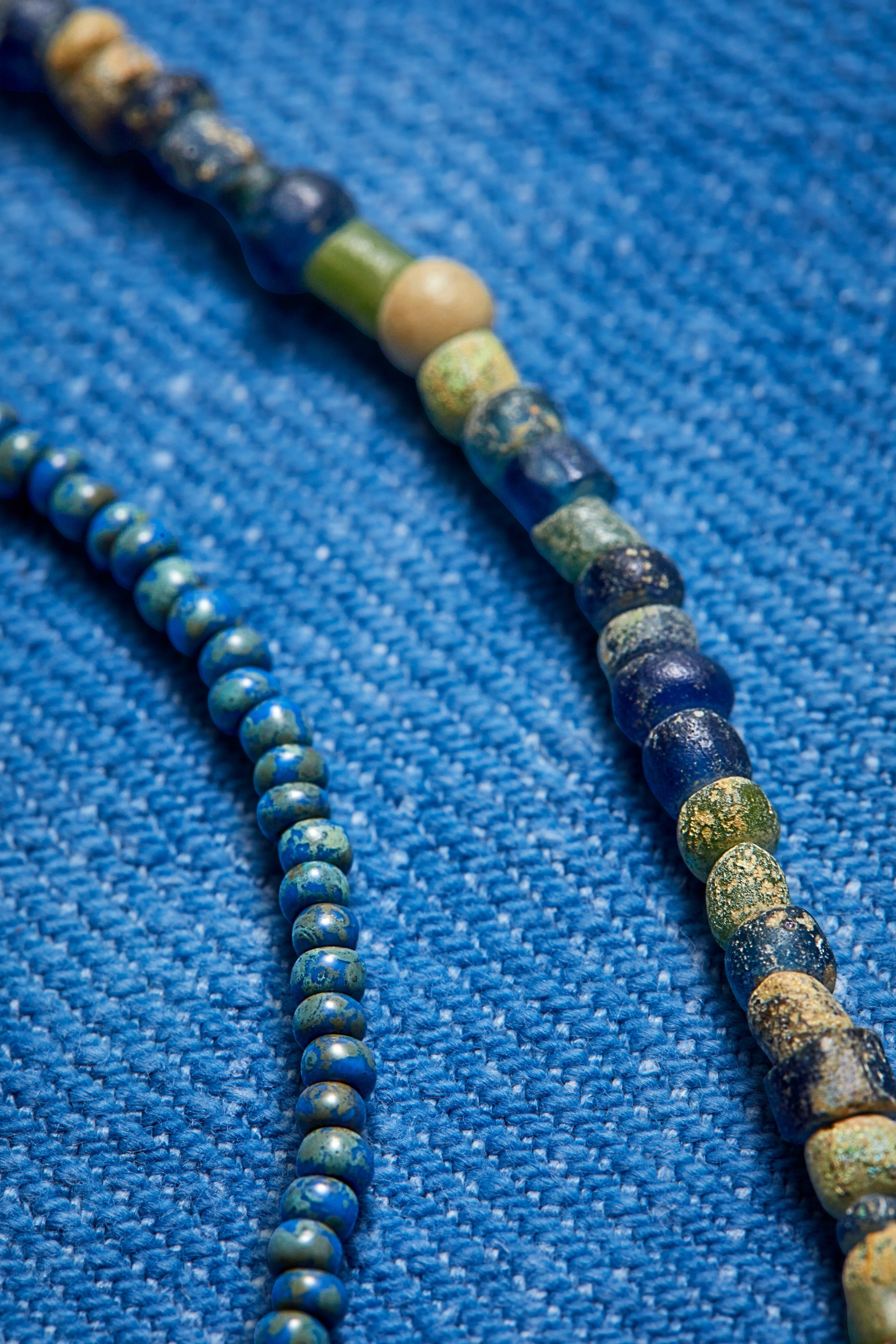 EXTRA LONG INDIGO AND BLACK DRAGONFLY WRAP-AROUND AROUND NECKLACE