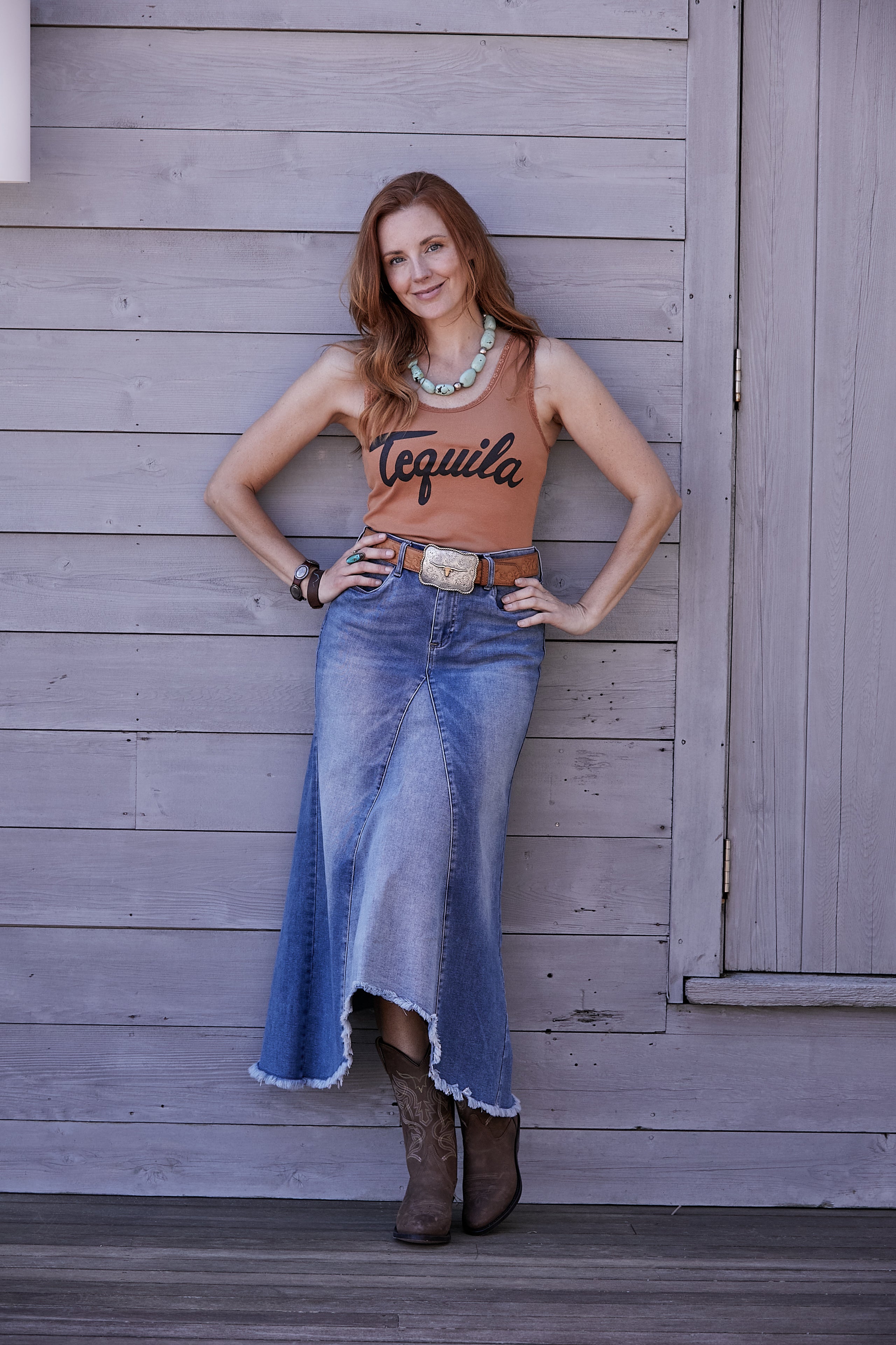 TEQUILA LACE TANK - COGNAC