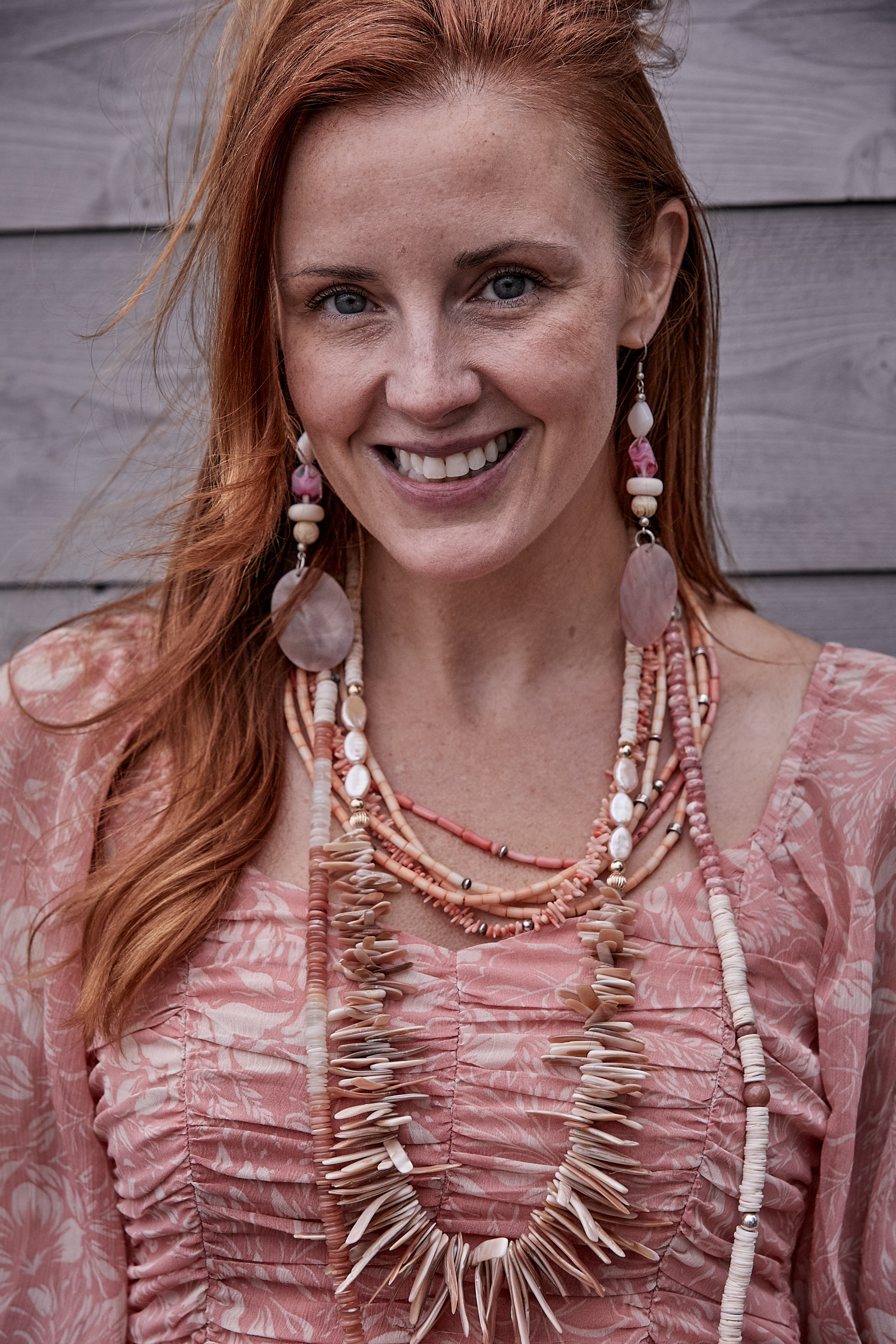 MULTI STRAND PINK CORAL AND STERLING SILVER NECKLACE