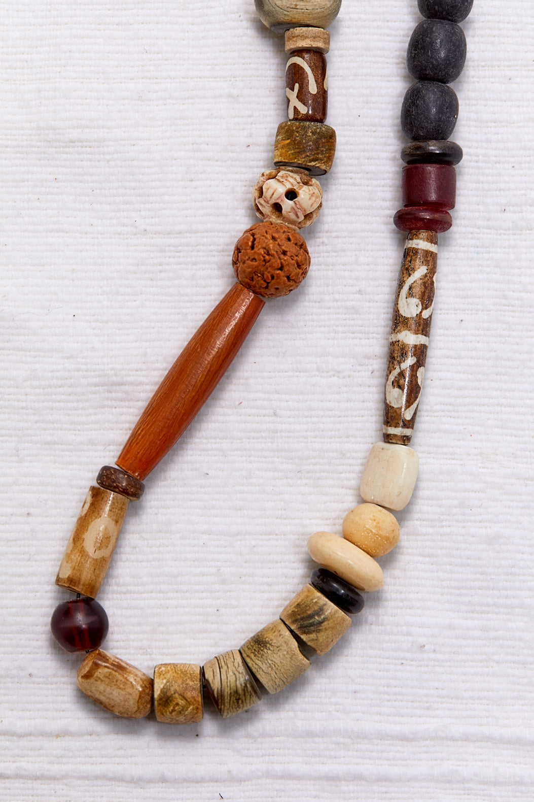 CAMPFIRE WHITE TAN BATIK NECKLACE