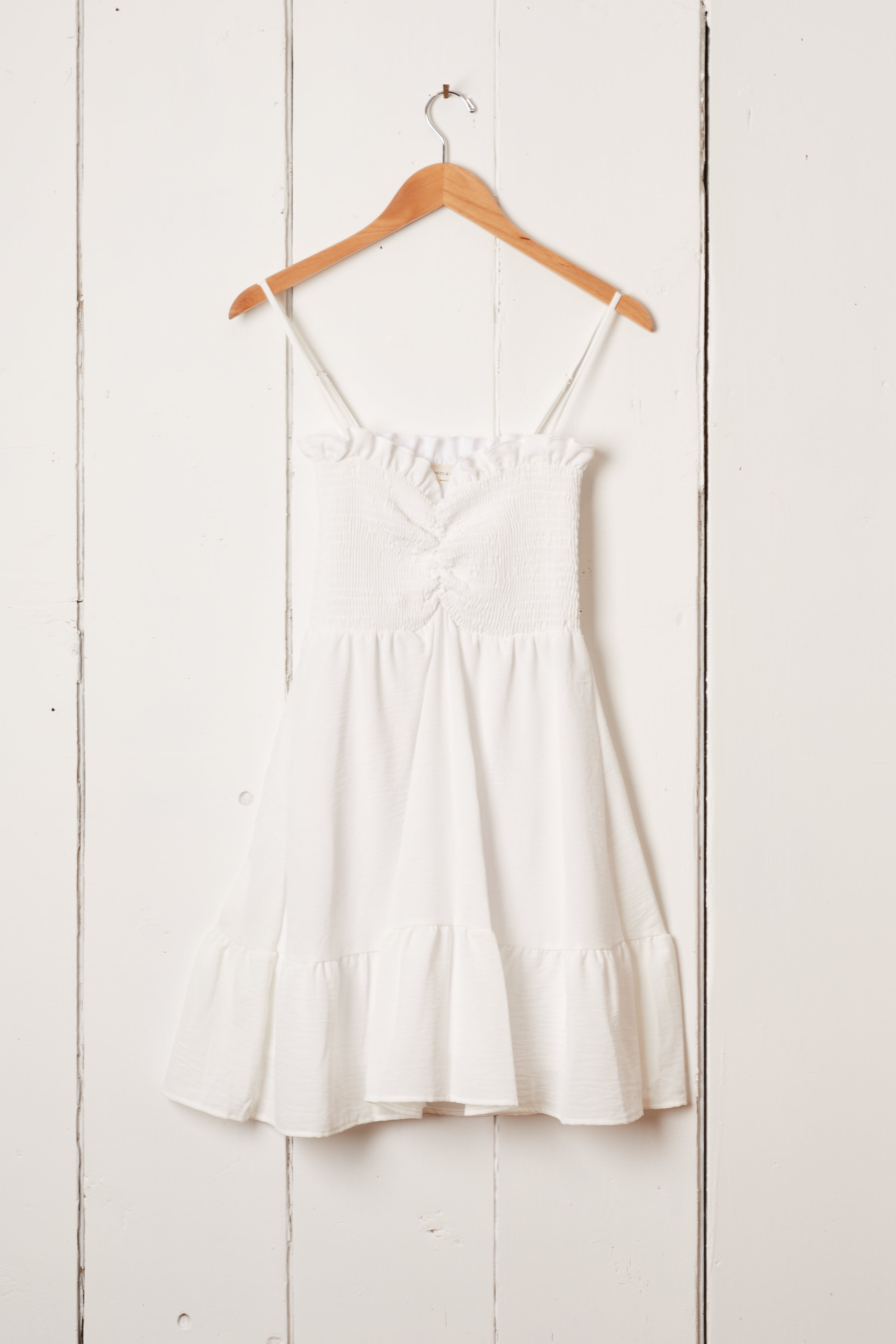WHITE RUFFLE DRESS