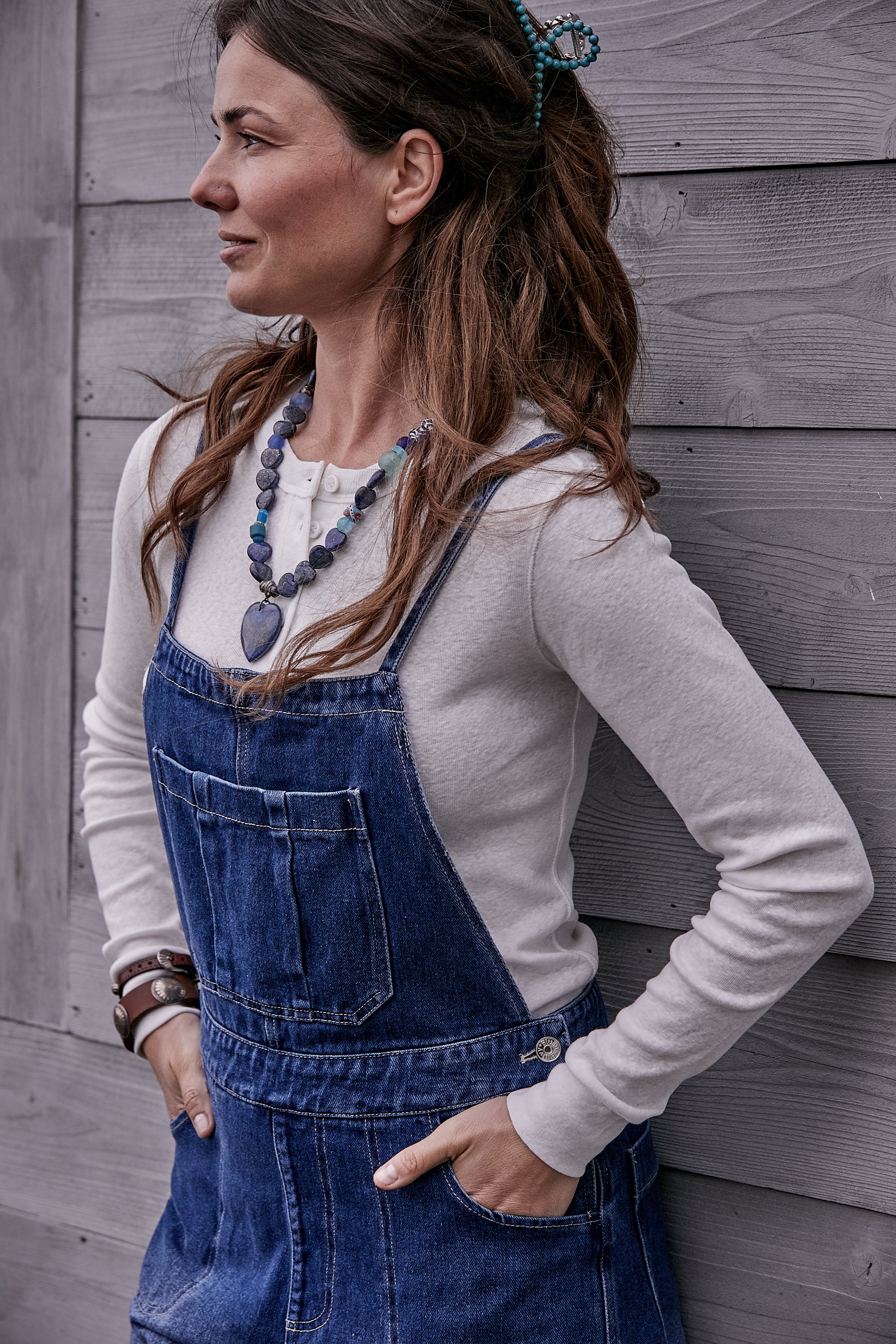 DENIM OVERALL SHORTS